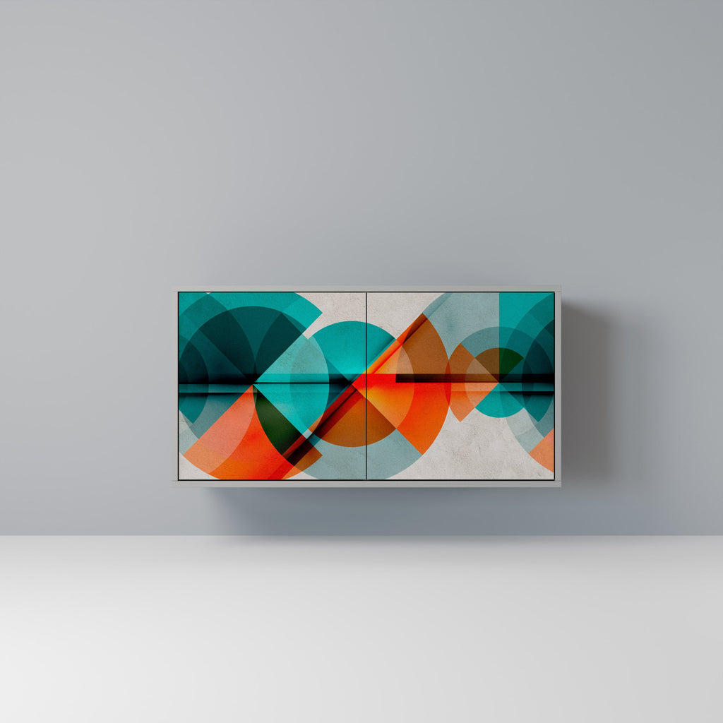 Buffet 2 portes CIRCULAR RHAPSODY en finition grise