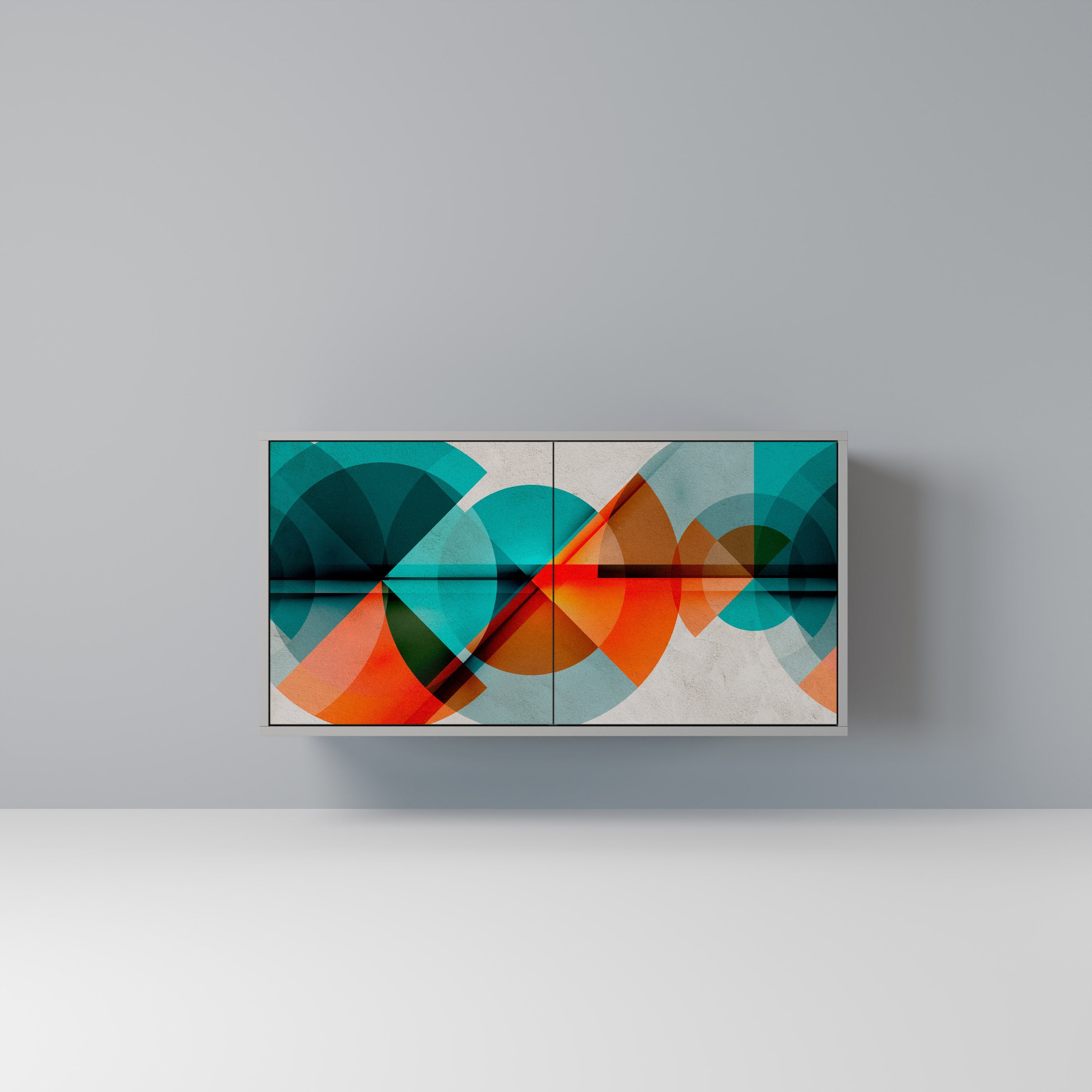 Buffet 2 portes CIRCULAR RHAPSODY en finition grise