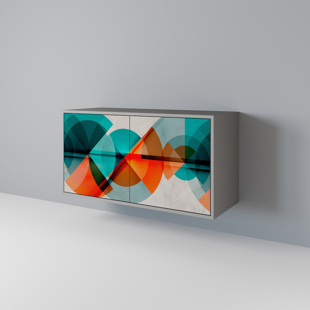 Buffet 2 portes CIRCULAR RHAPSODY en finition grise