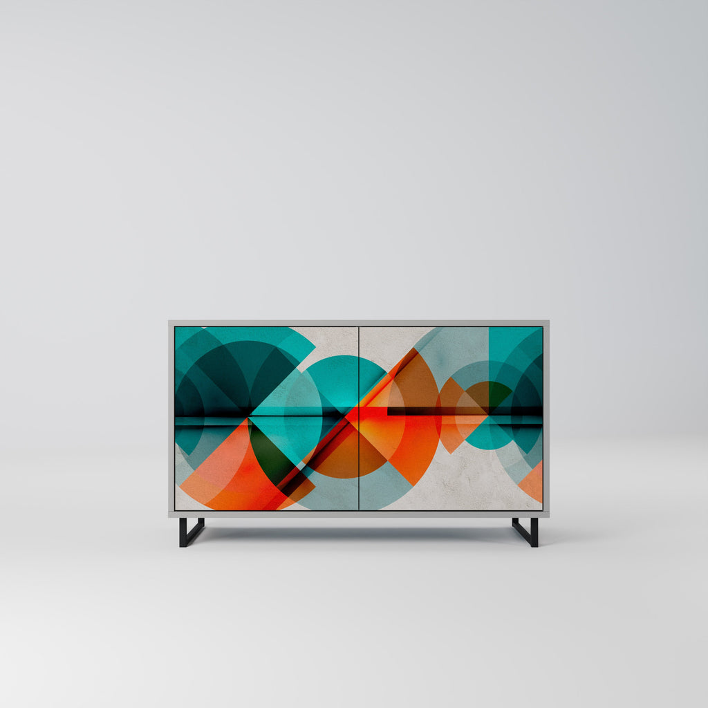 Buffet 2 portes CIRCULAR RHAPSODY en finition grise