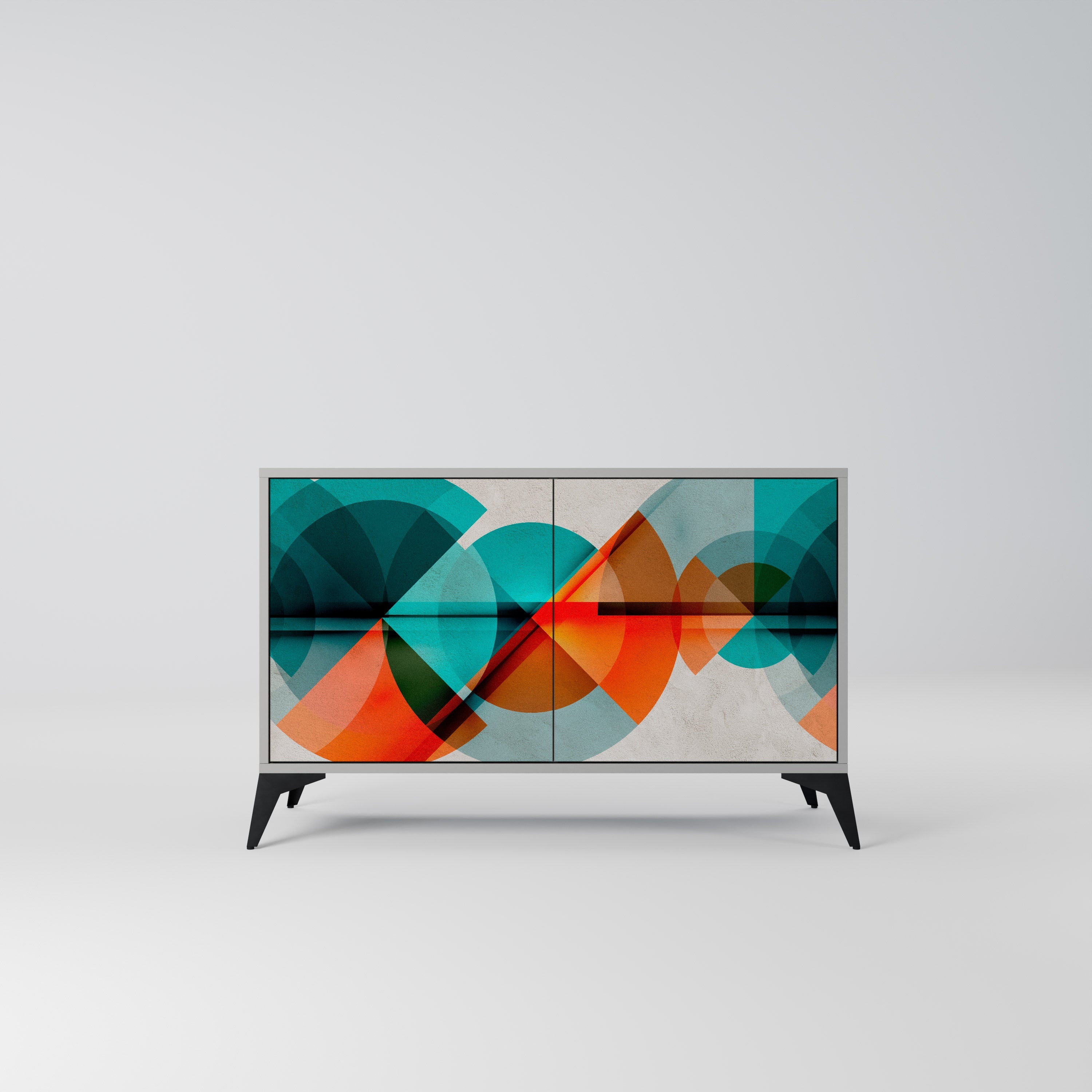 Buffet 2 portes CIRCULAR RHAPSODY en finition grise