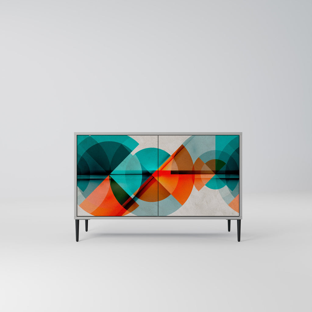 Buffet 2 portes CIRCULAR RHAPSODY en finition grise