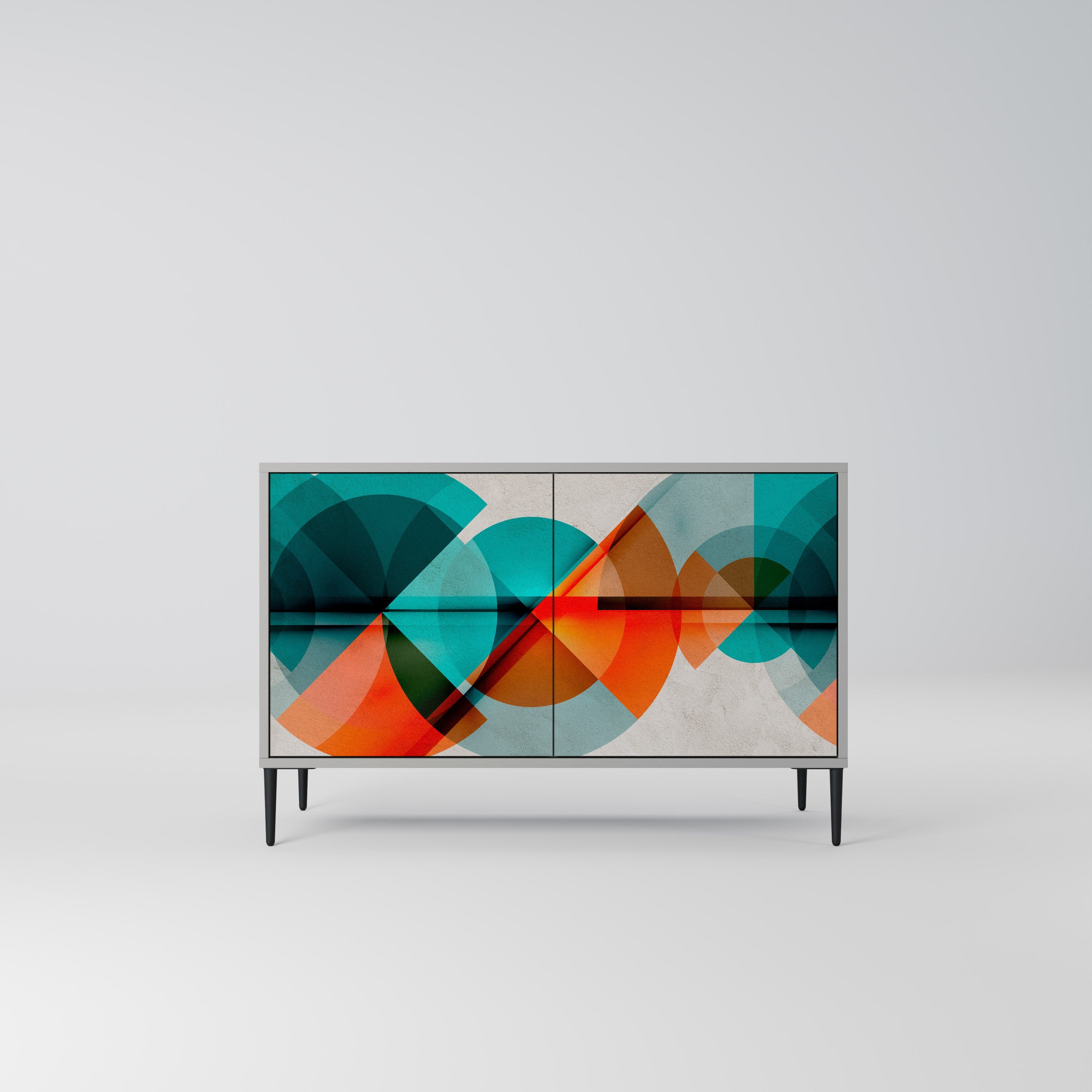 Buffet 2 portes CIRCULAR RHAPSODY en finition grise