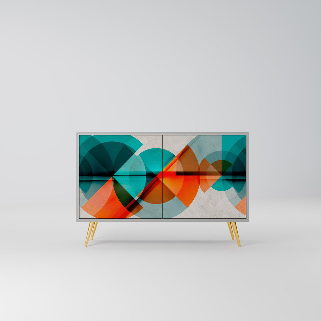 Buffet 2 portes CIRCULAR RHAPSODY en finition grise