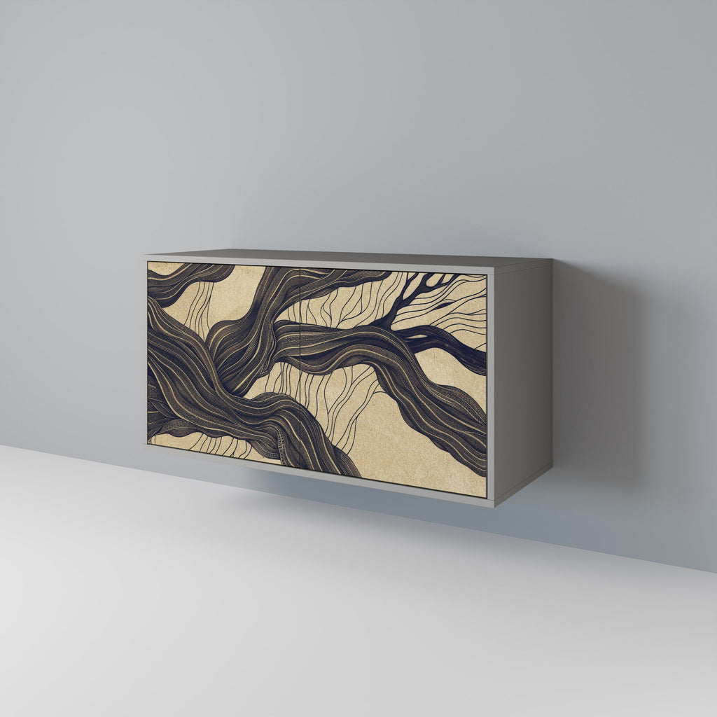 Buffet 2 portes UNIFIED FRAGMENTS en finition grise