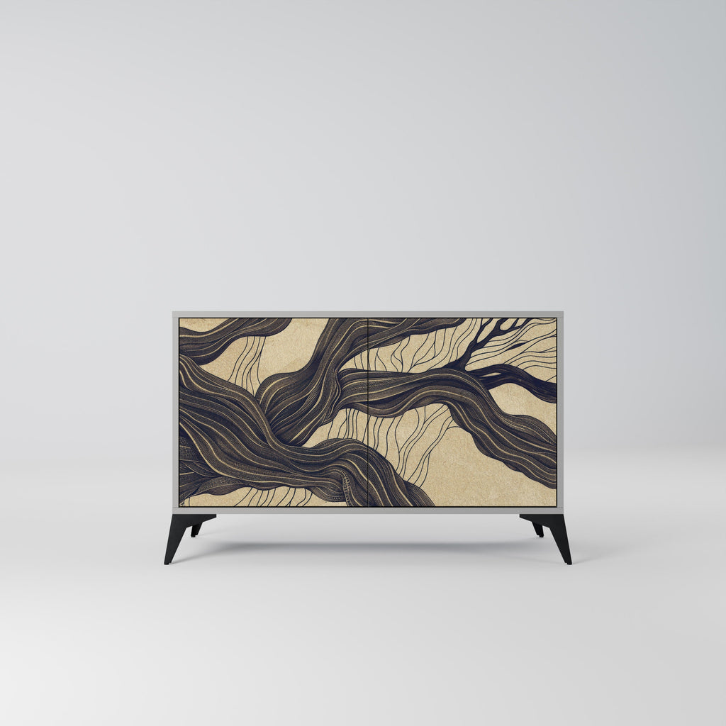 Buffet 2 portes UNIFIED FRAGMENTS en finition grise