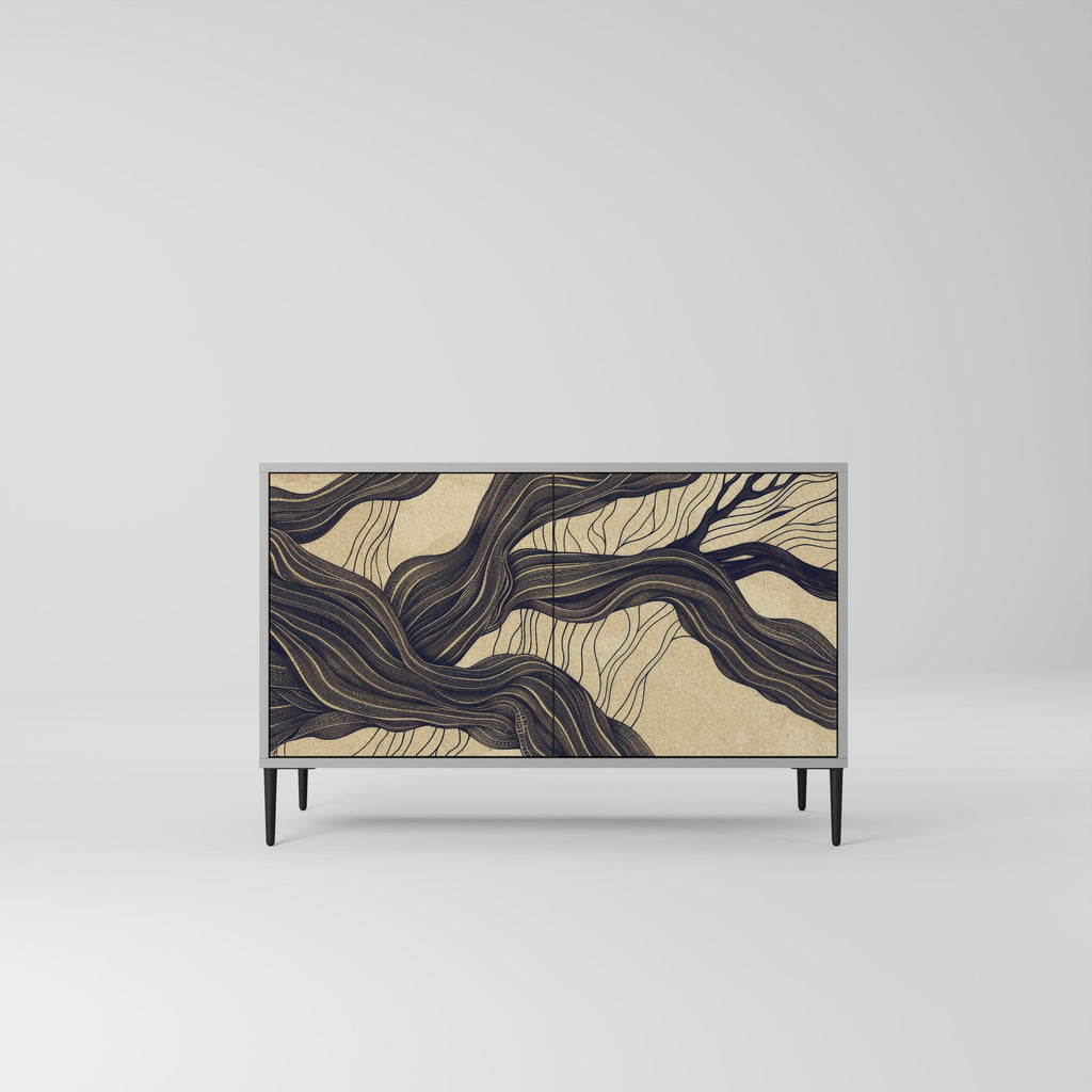 Buffet 2 portes UNIFIED FRAGMENTS en finition grise