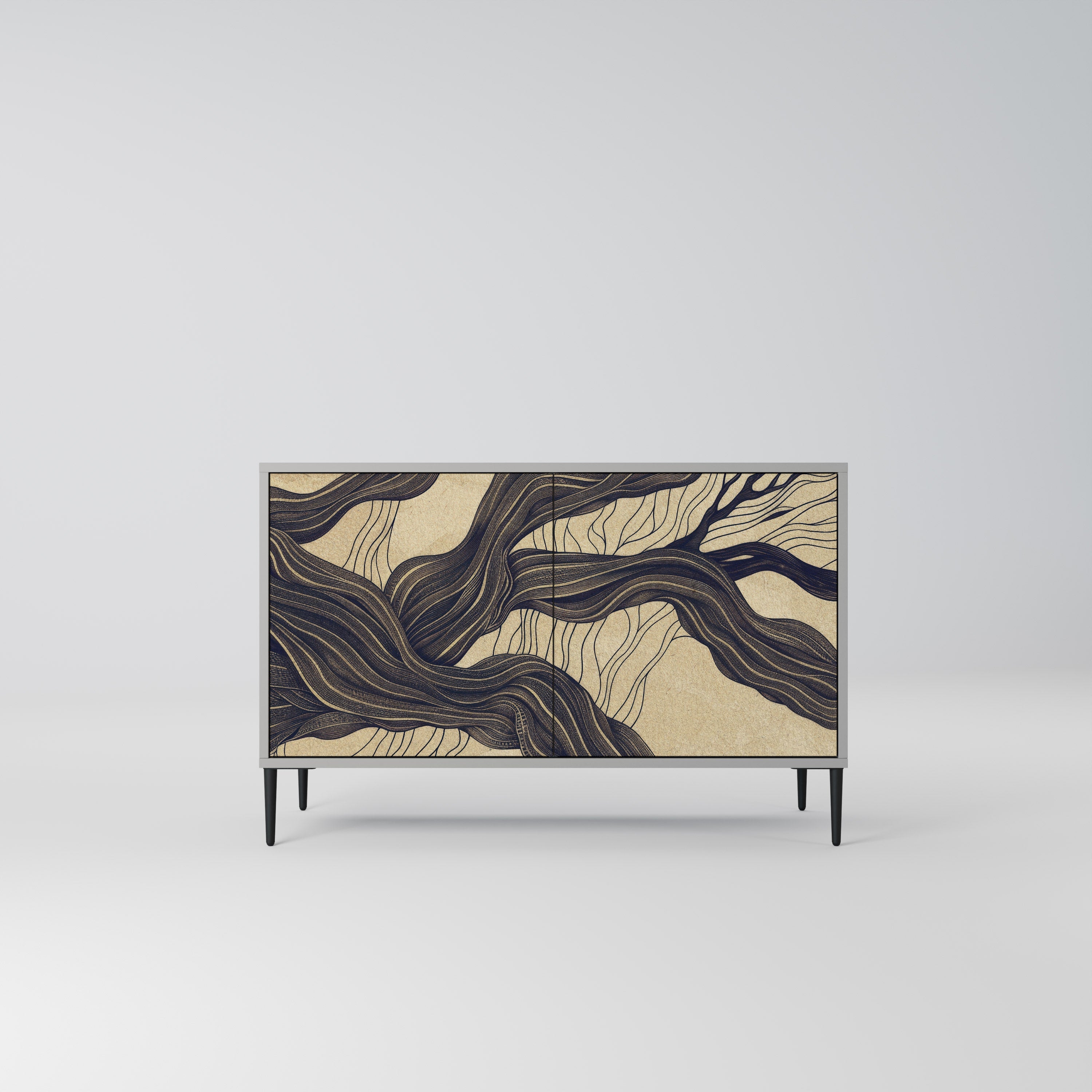 Buffet 2 portes UNIFIED FRAGMENTS en finition grise