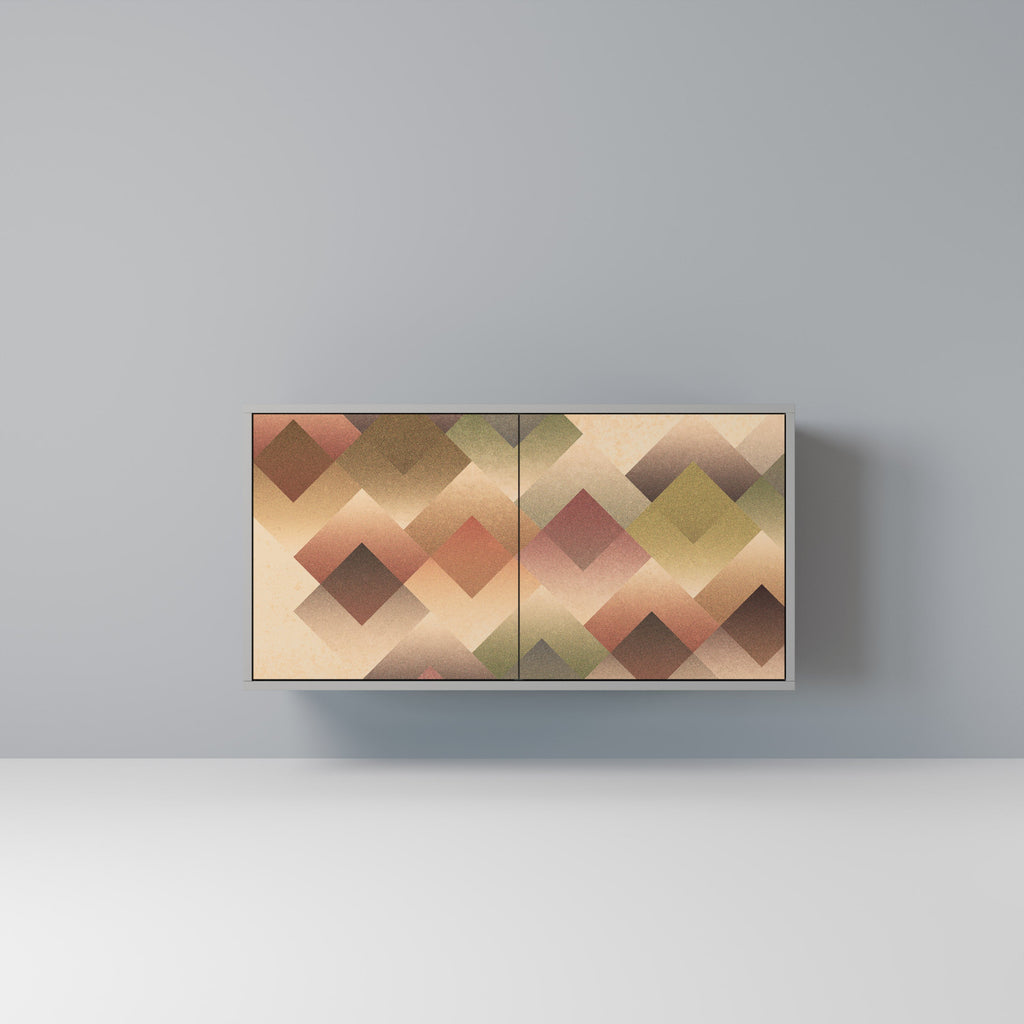 Buffet 2 portes GEOMETRIC FUSION en finition grise