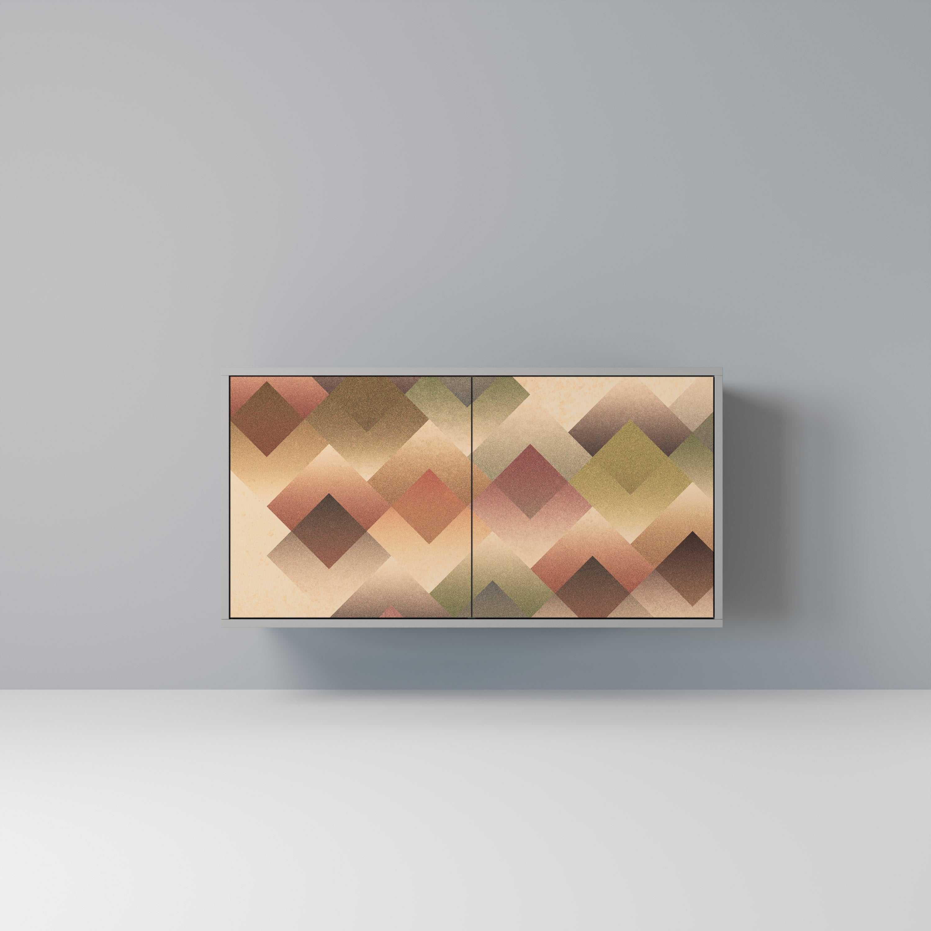 Buffet 2 portes GEOMETRIC FUSION en finition grise