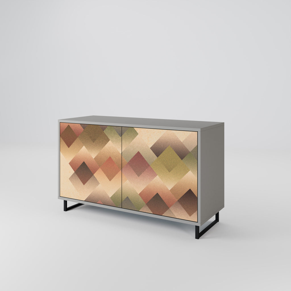 Buffet 2 portes GEOMETRIC FUSION en finition grise