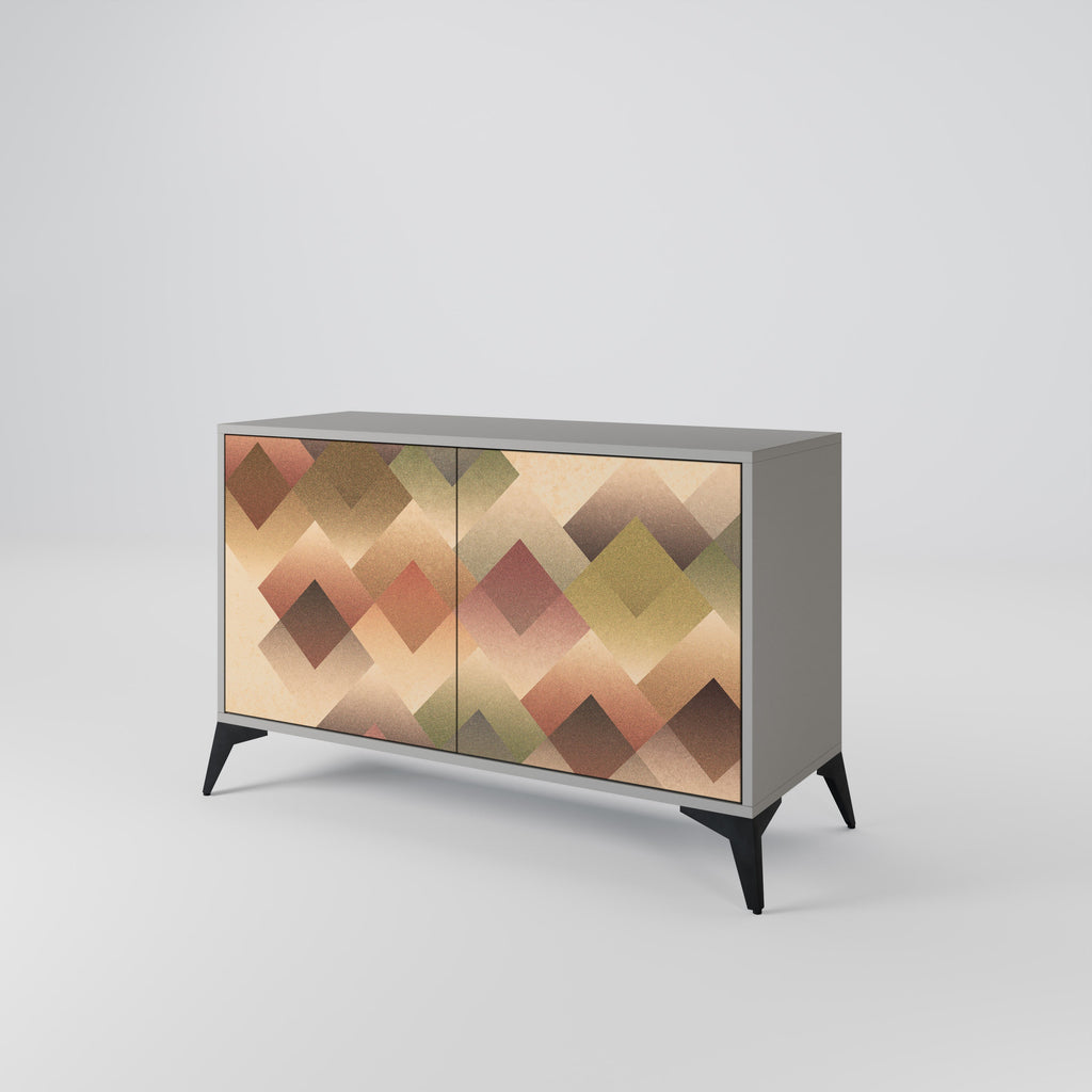 Buffet 2 portes GEOMETRIC FUSION en finition grise