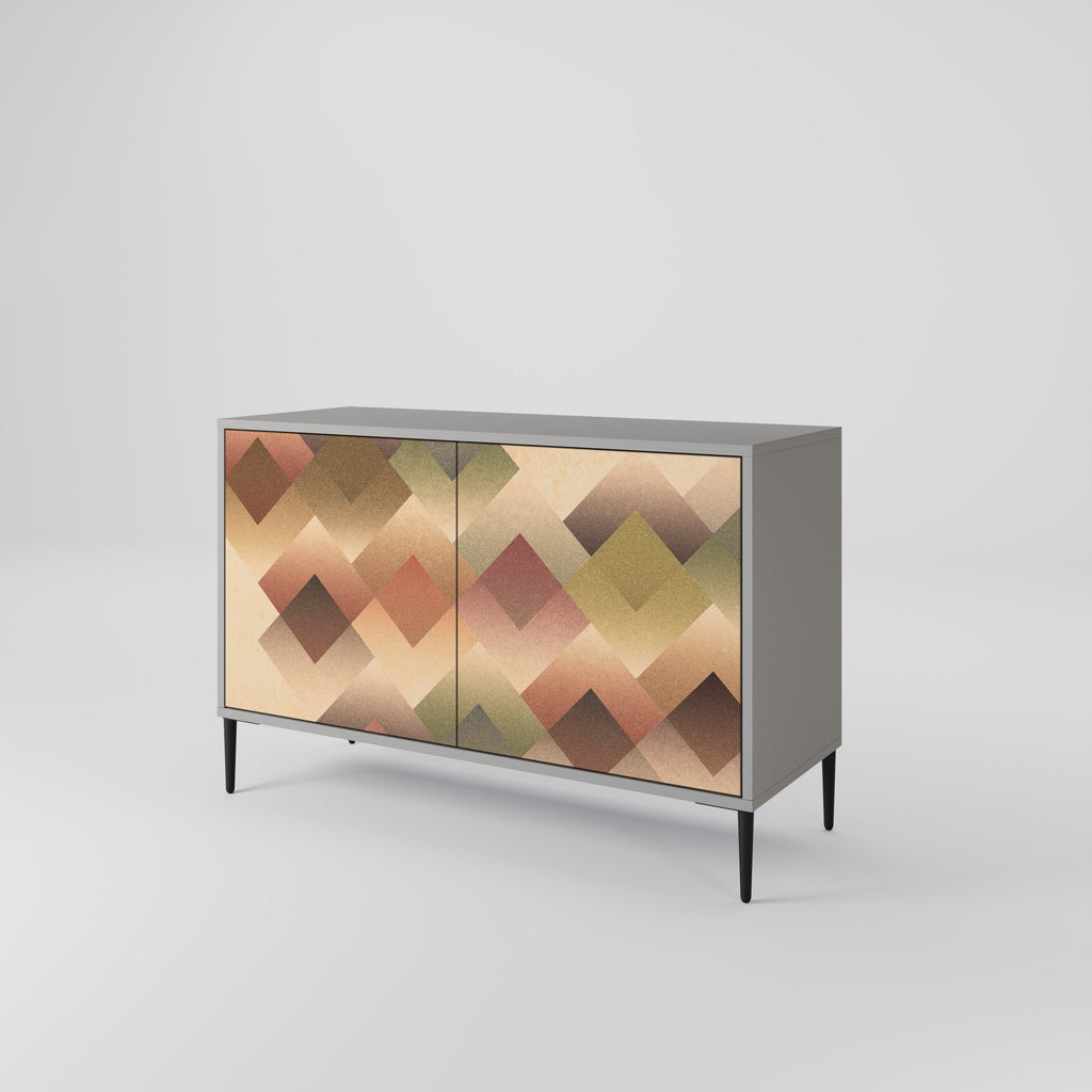 Buffet 2 portes GEOMETRIC FUSION en finition grise
