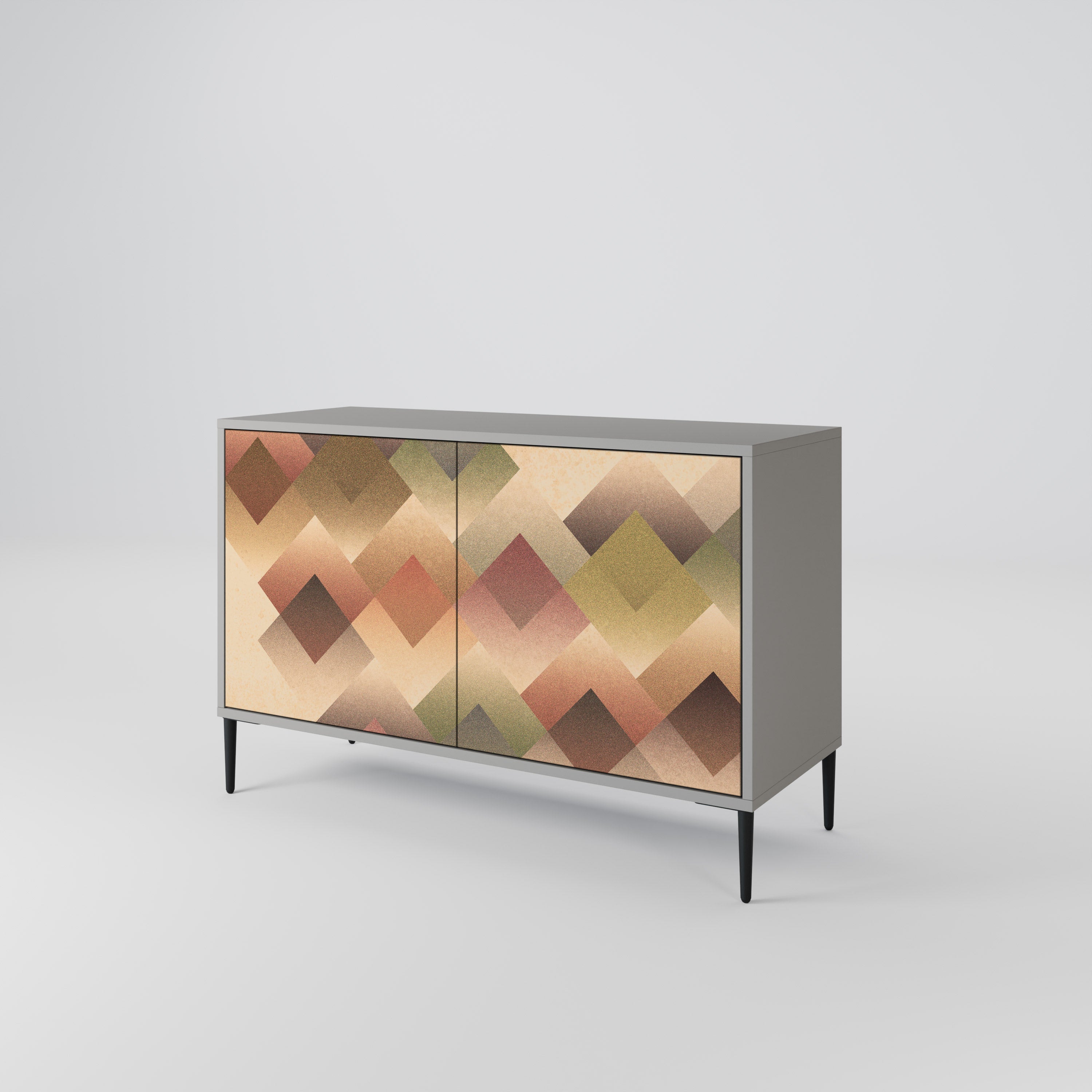 Buffet 2 portes GEOMETRIC FUSION en finition grise