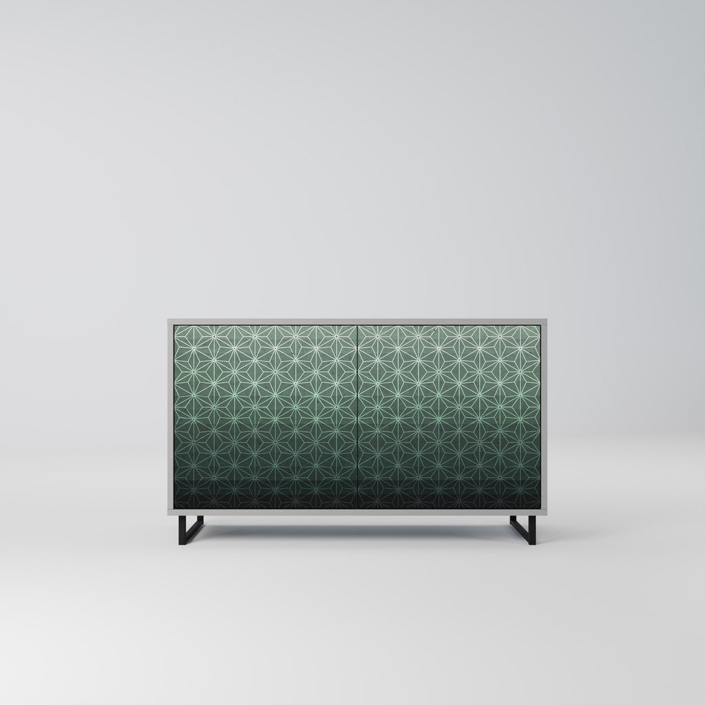 Buffet 2 portes ORNAMENTAL GLIMMER en finition grise