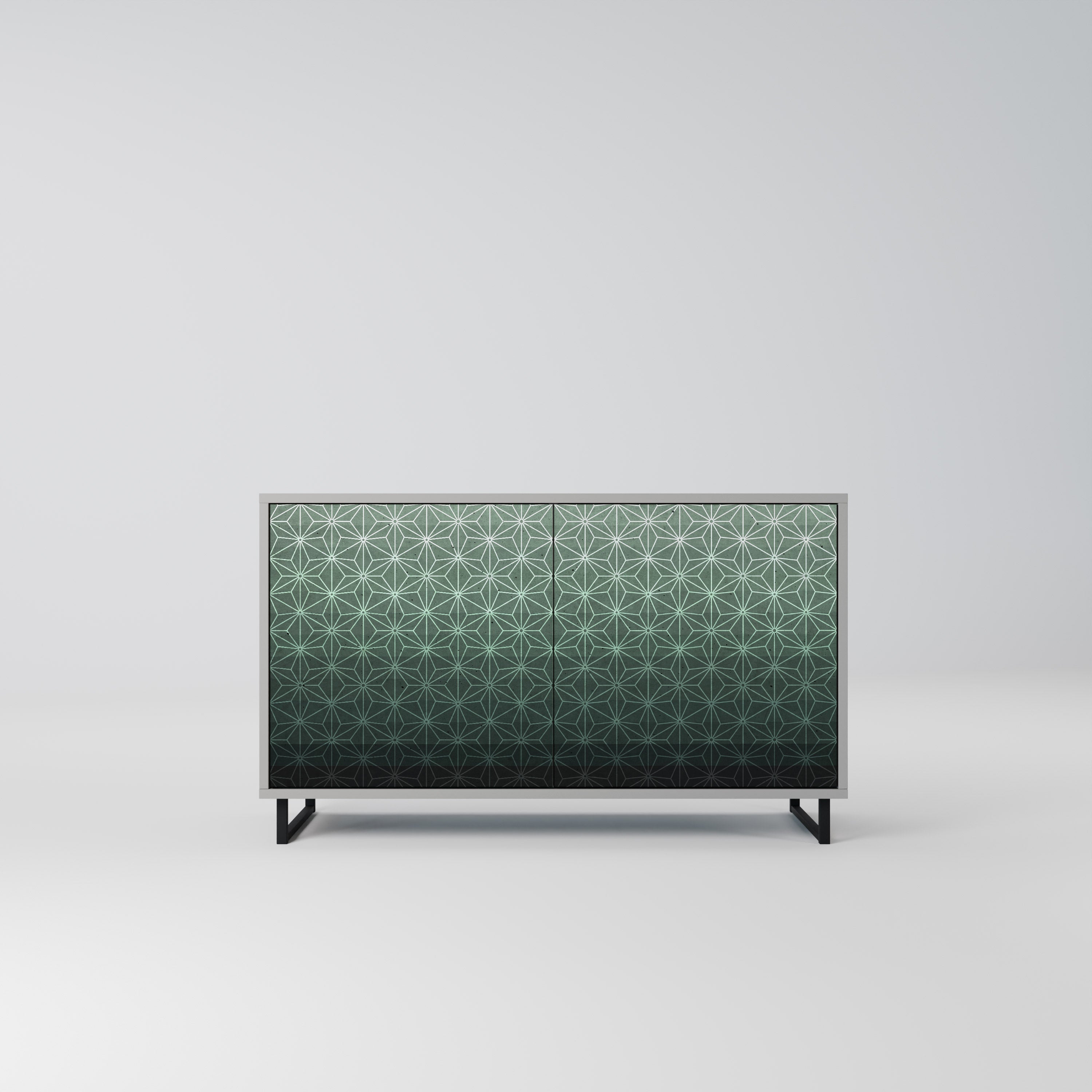 Buffet 2 portes ORNAMENTAL GLIMMER en finition grise