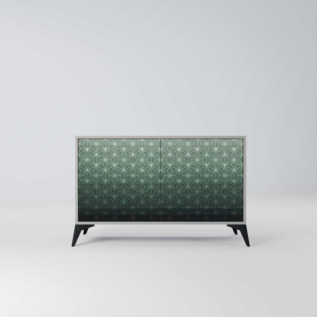 Buffet 2 portes ORNAMENTAL GLIMMER en finition grise