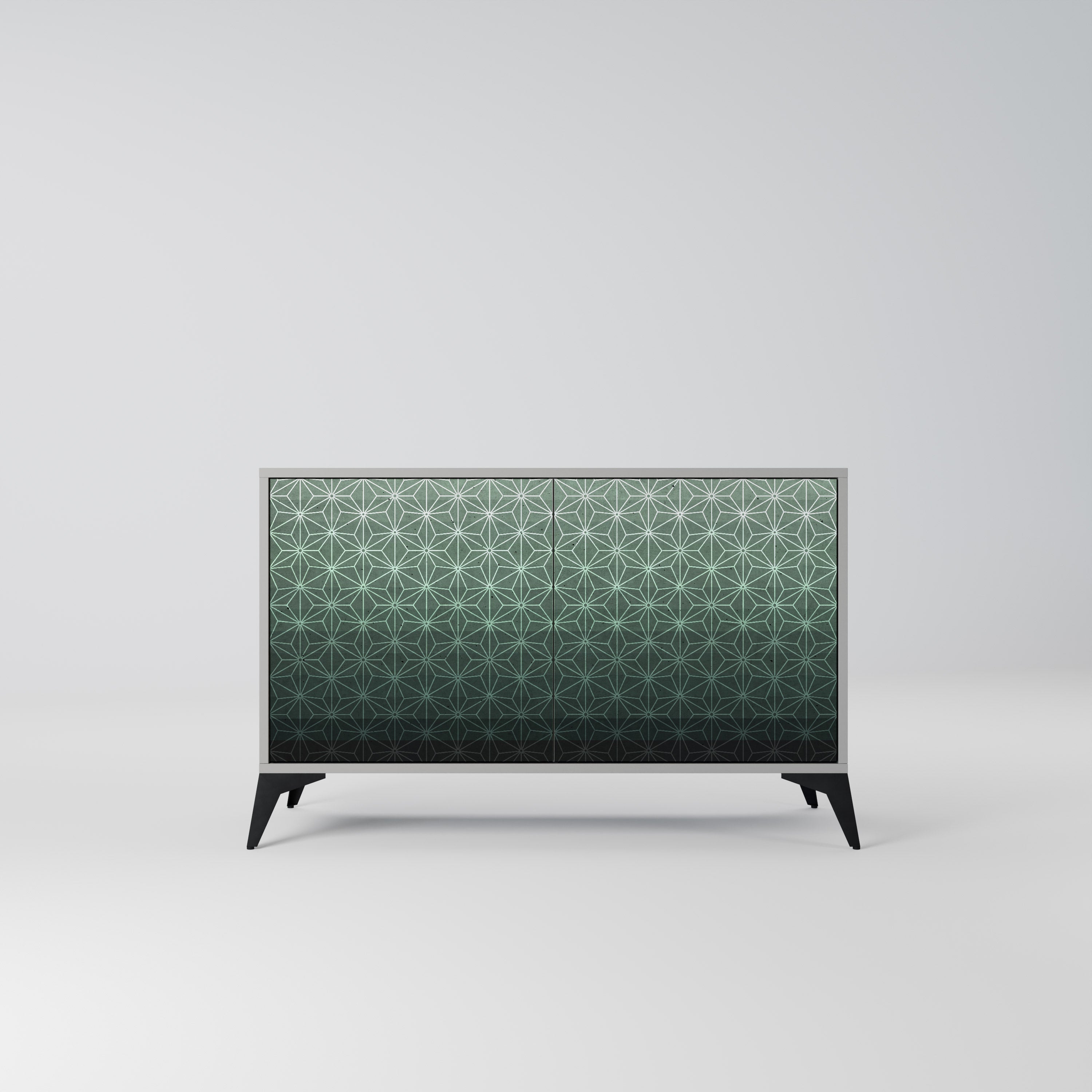 Buffet 2 portes ORNAMENTAL GLIMMER en finition grise