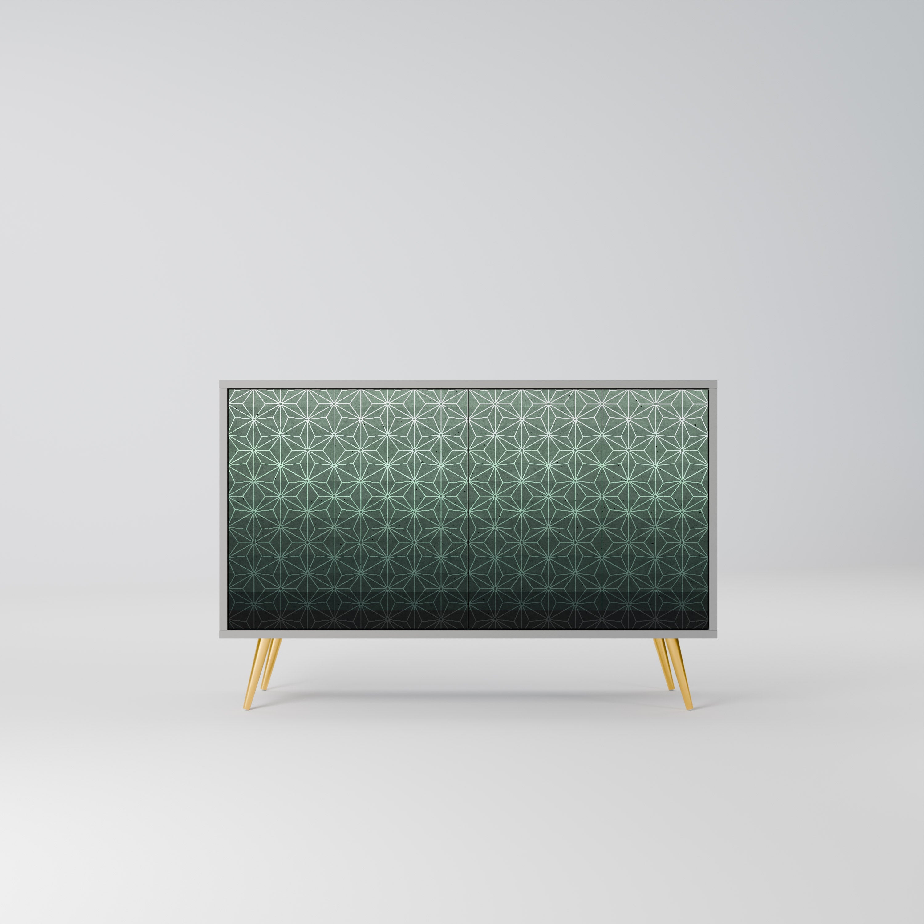 Buffet 2 portes ORNAMENTAL GLIMMER en finition grise