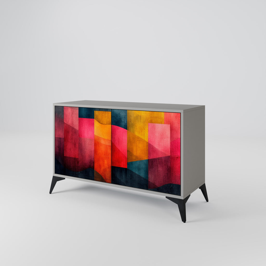 Buffet 2 portes COLORFUL SOUNDS en finition grise