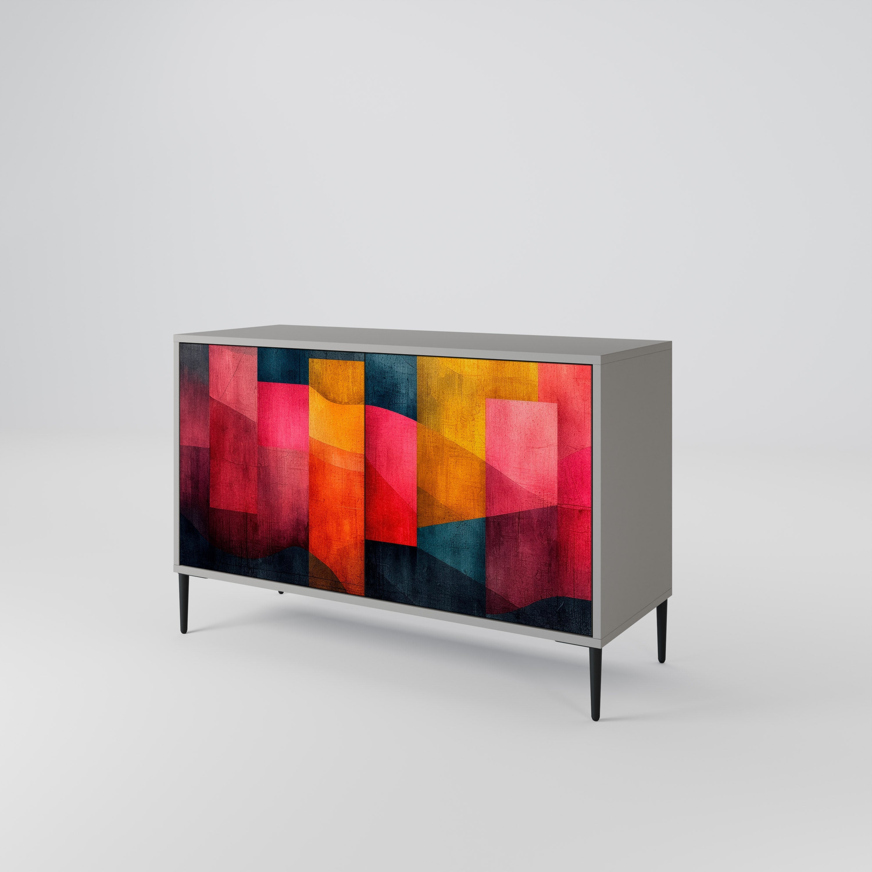 Buffet 2 portes COLORFUL SOUNDS en finition grise