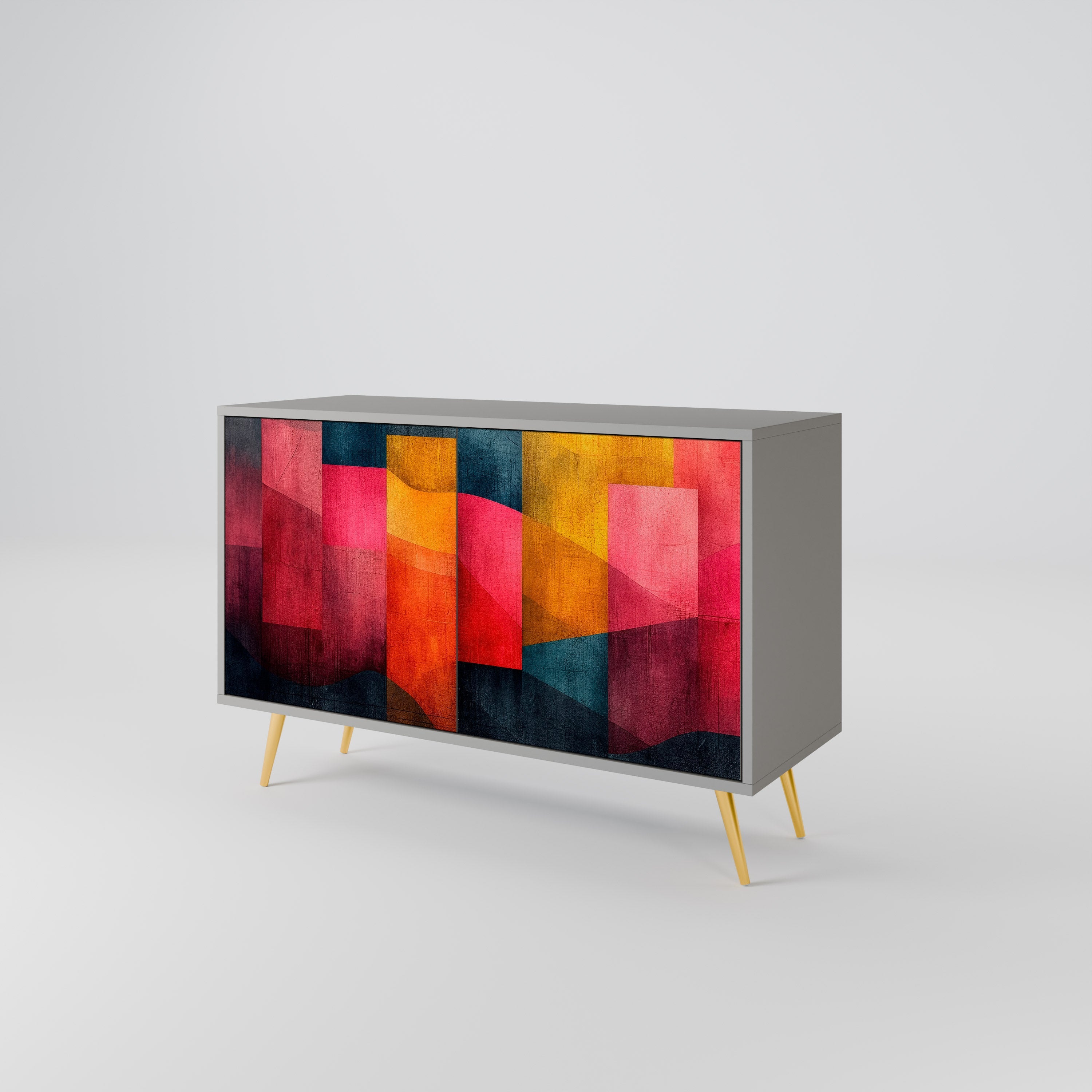 Buffet 2 portes COLORFUL SOUNDS en finition grise
