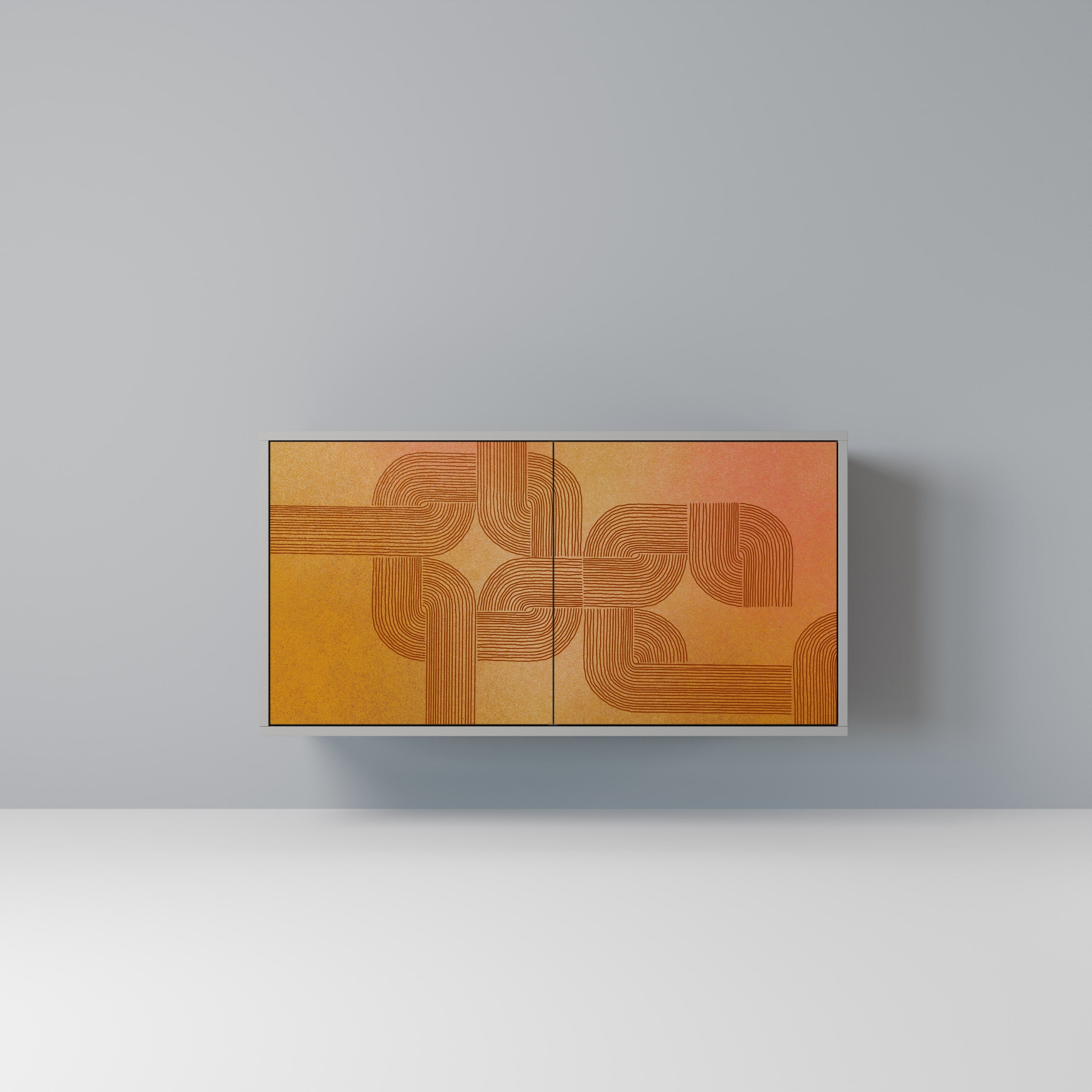 Buffet 2 portes RENFORCEMENT DES RELATIONS, finition grise