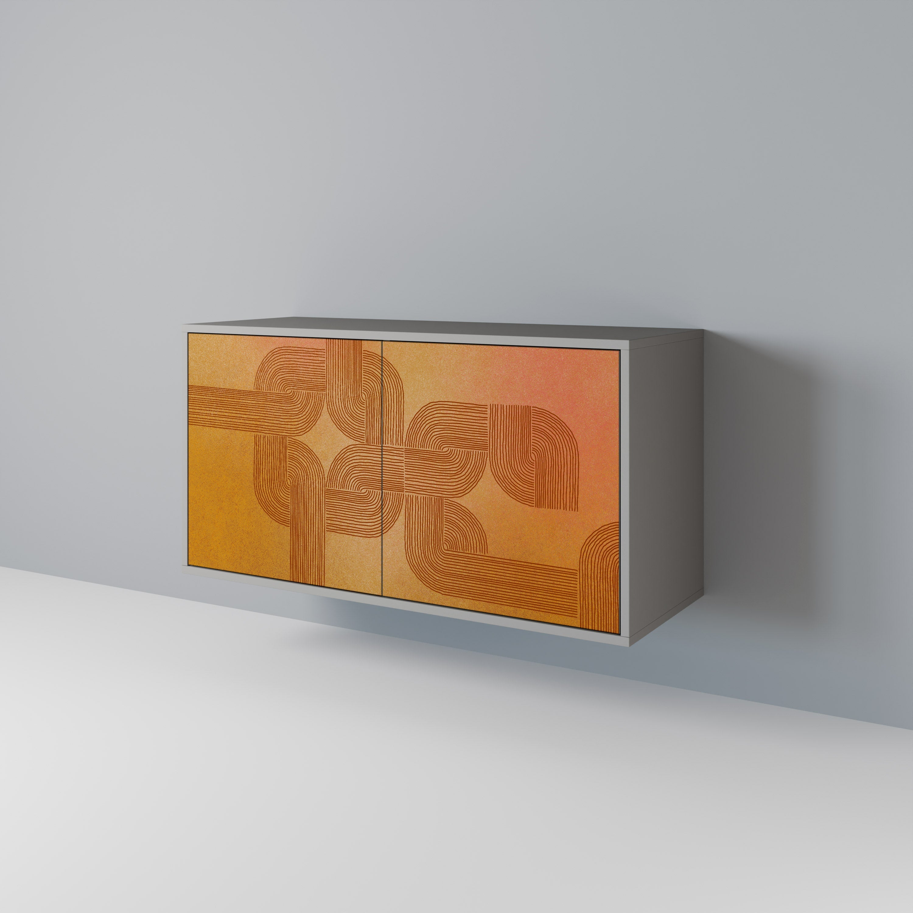 Buffet 2 portes RENFORCEMENT DES RELATIONS, finition grise