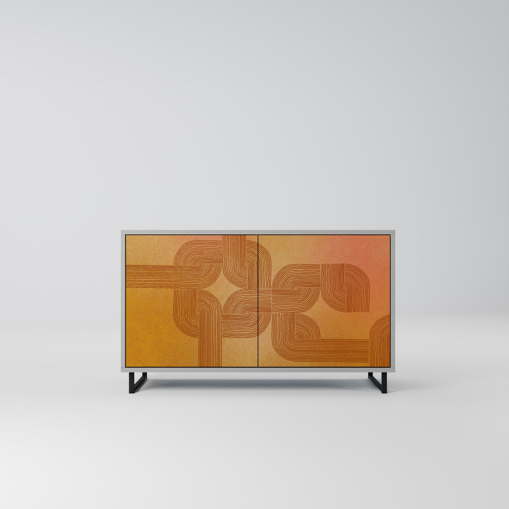 Buffet 2 portes RENFORCEMENT DES RELATIONS, finition grise