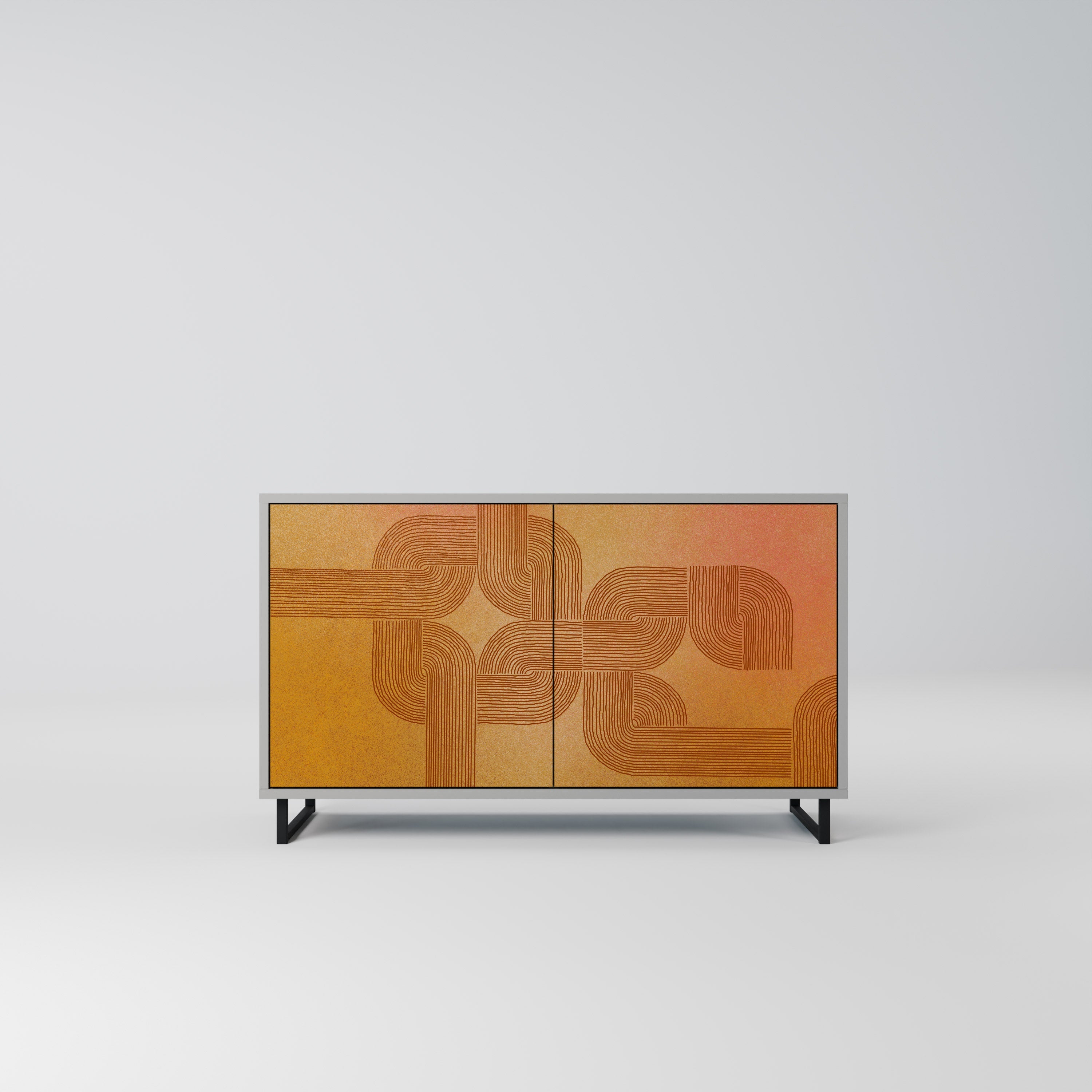 Buffet 2 portes RENFORCEMENT DES RELATIONS, finition grise