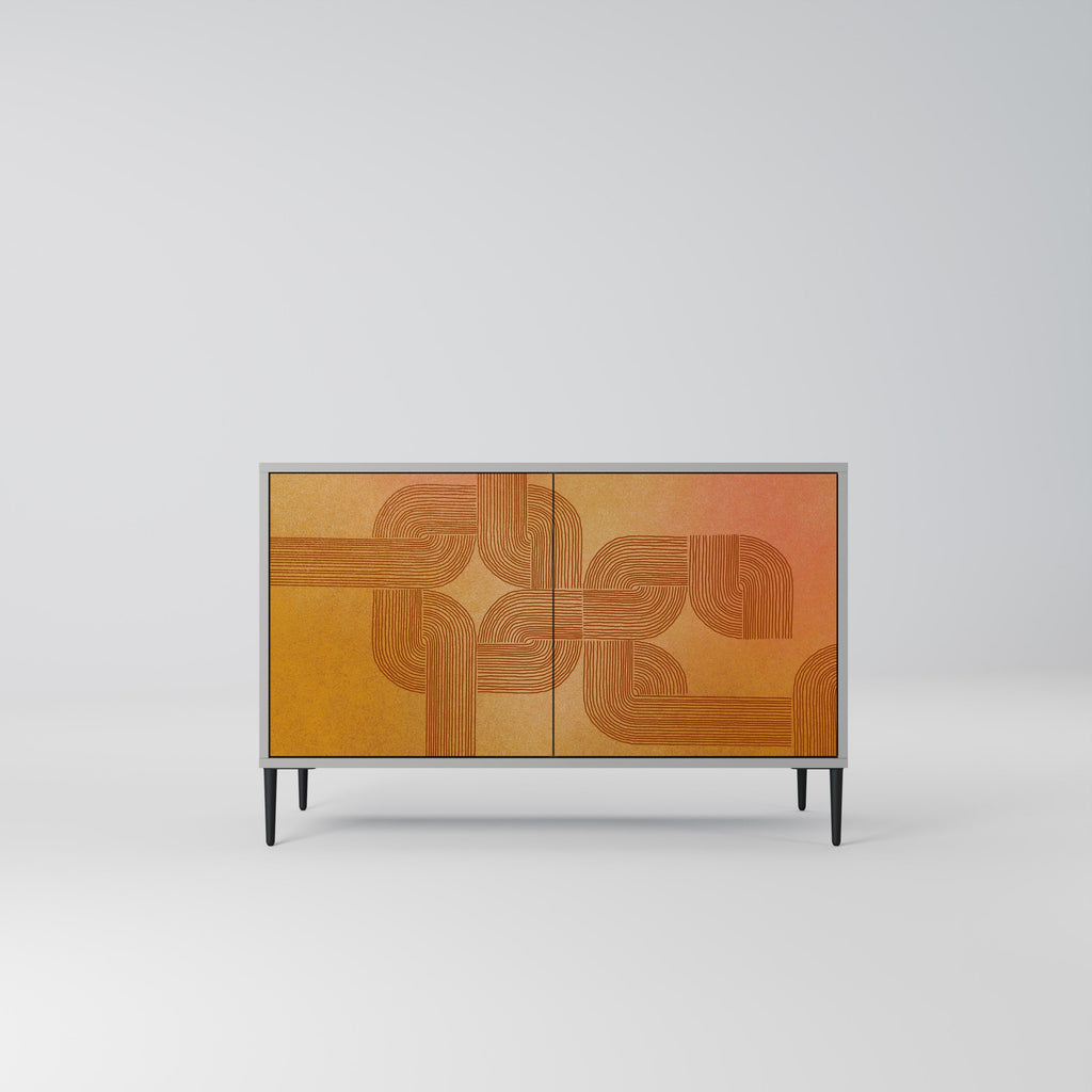 Buffet 2 portes RENFORCEMENT DES RELATIONS, finition grise