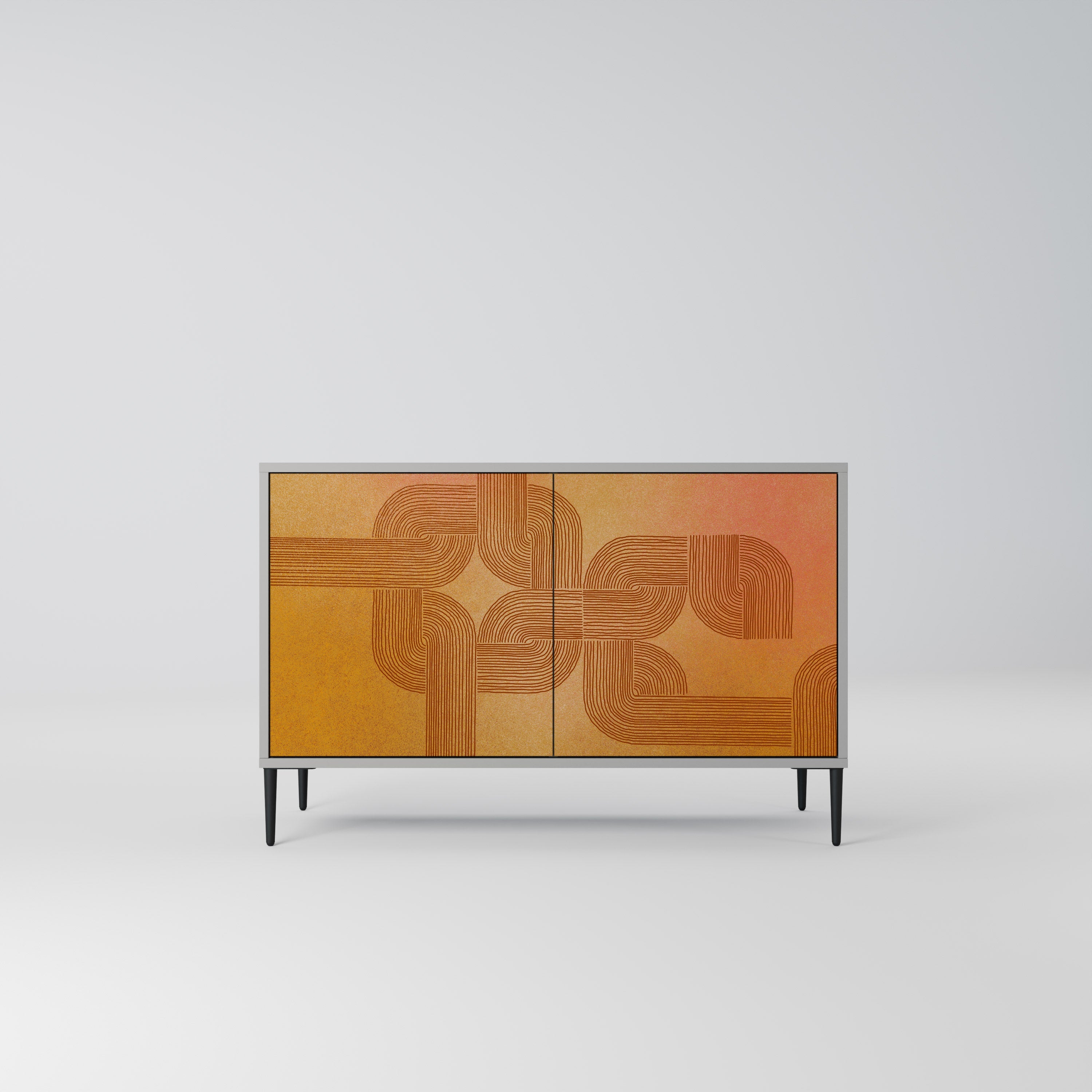 Buffet 2 portes RENFORCEMENT DES RELATIONS, finition grise