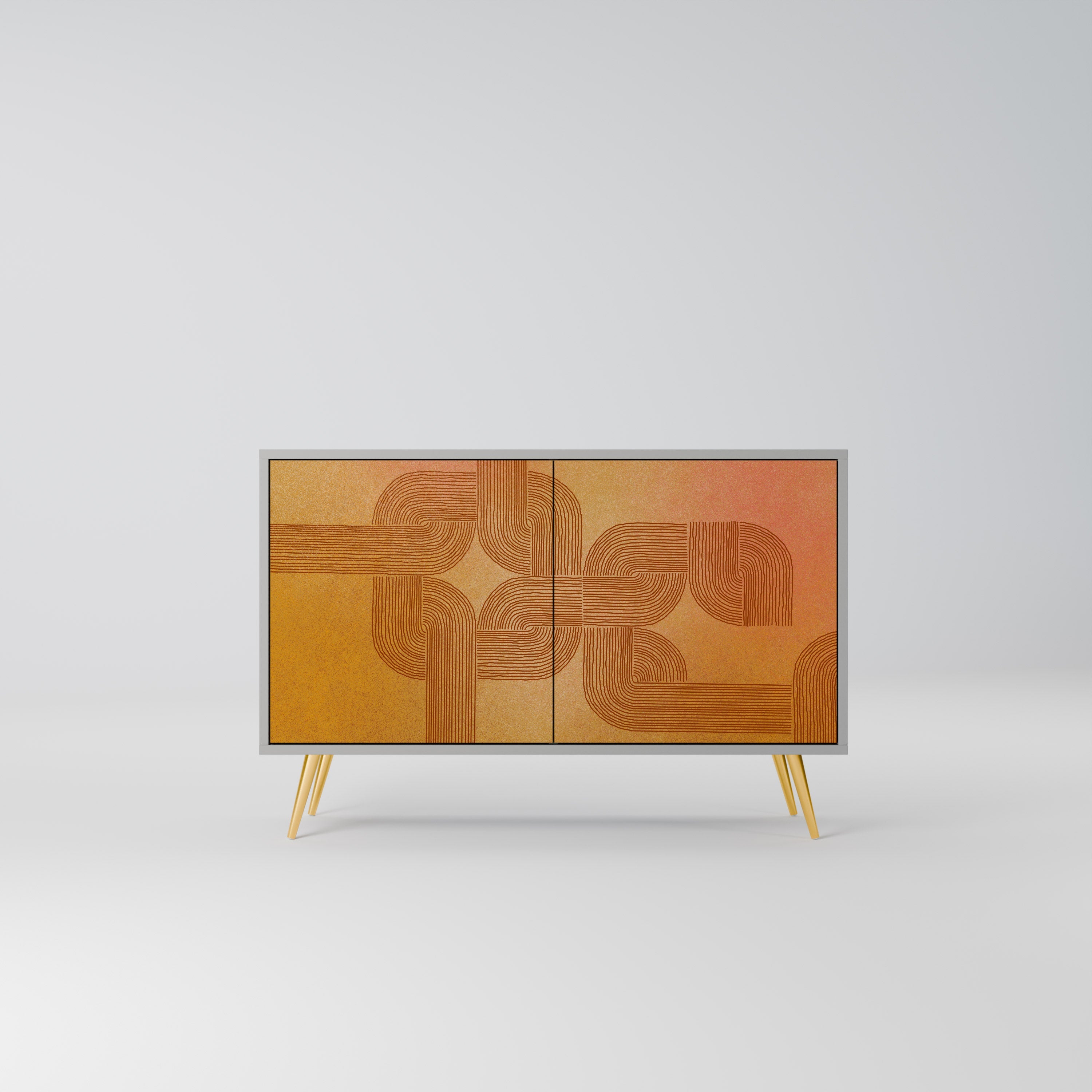 Buffet 2 portes RENFORCEMENT DES RELATIONS, finition grise