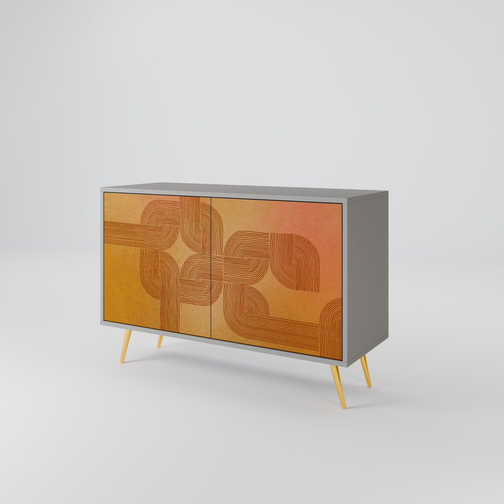 Buffet 2 portes RENFORCEMENT DES RELATIONS, finition grise