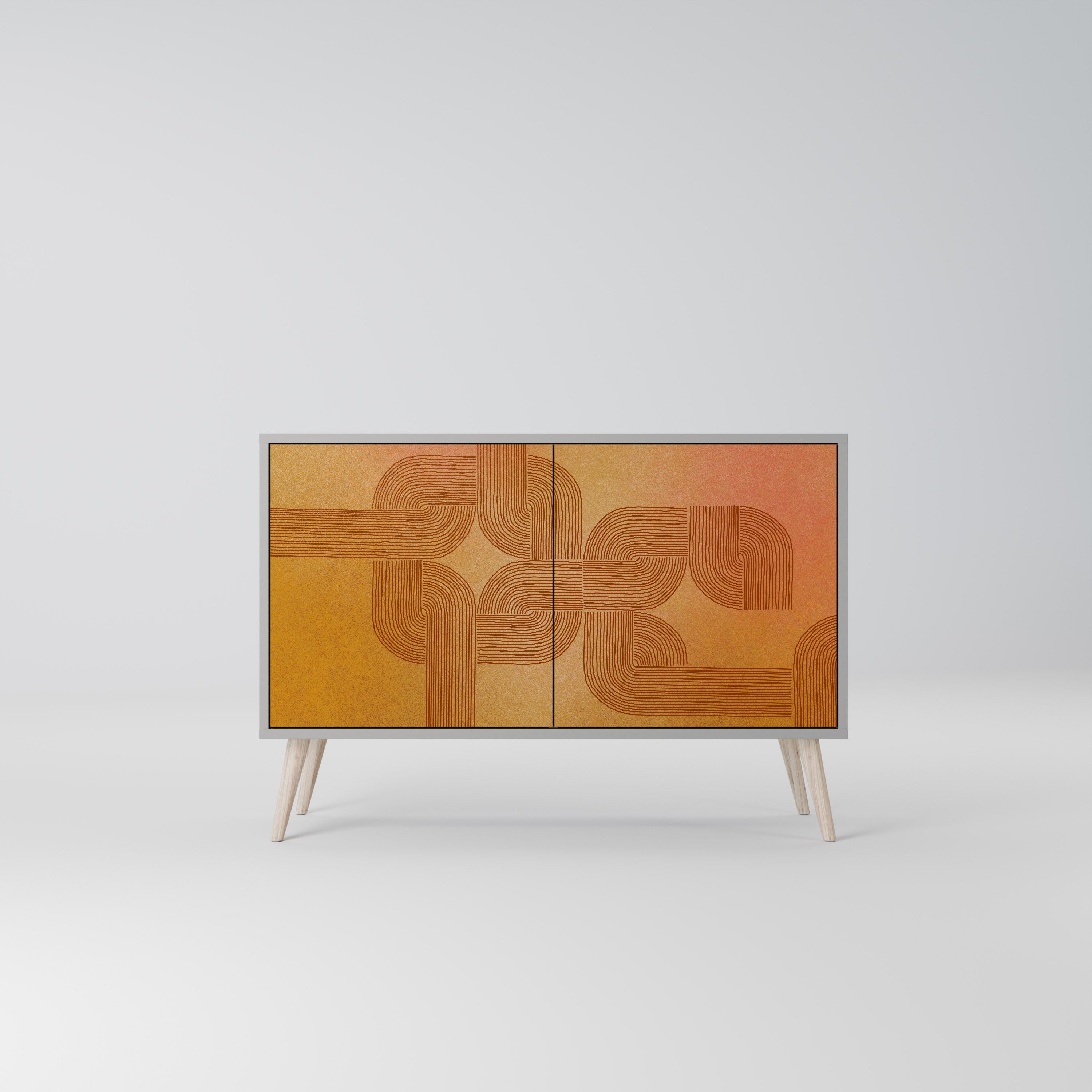 Buffet 2 portes RENFORCEMENT DES RELATIONS, finition grise