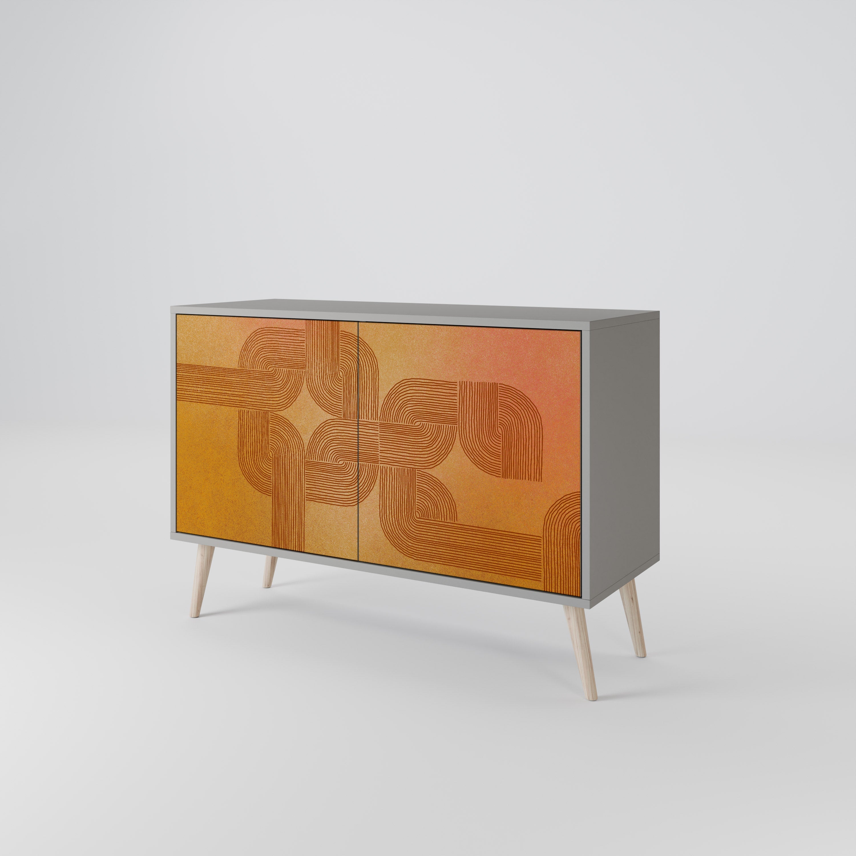 Buffet 2 portes RENFORCEMENT DES RELATIONS, finition grise