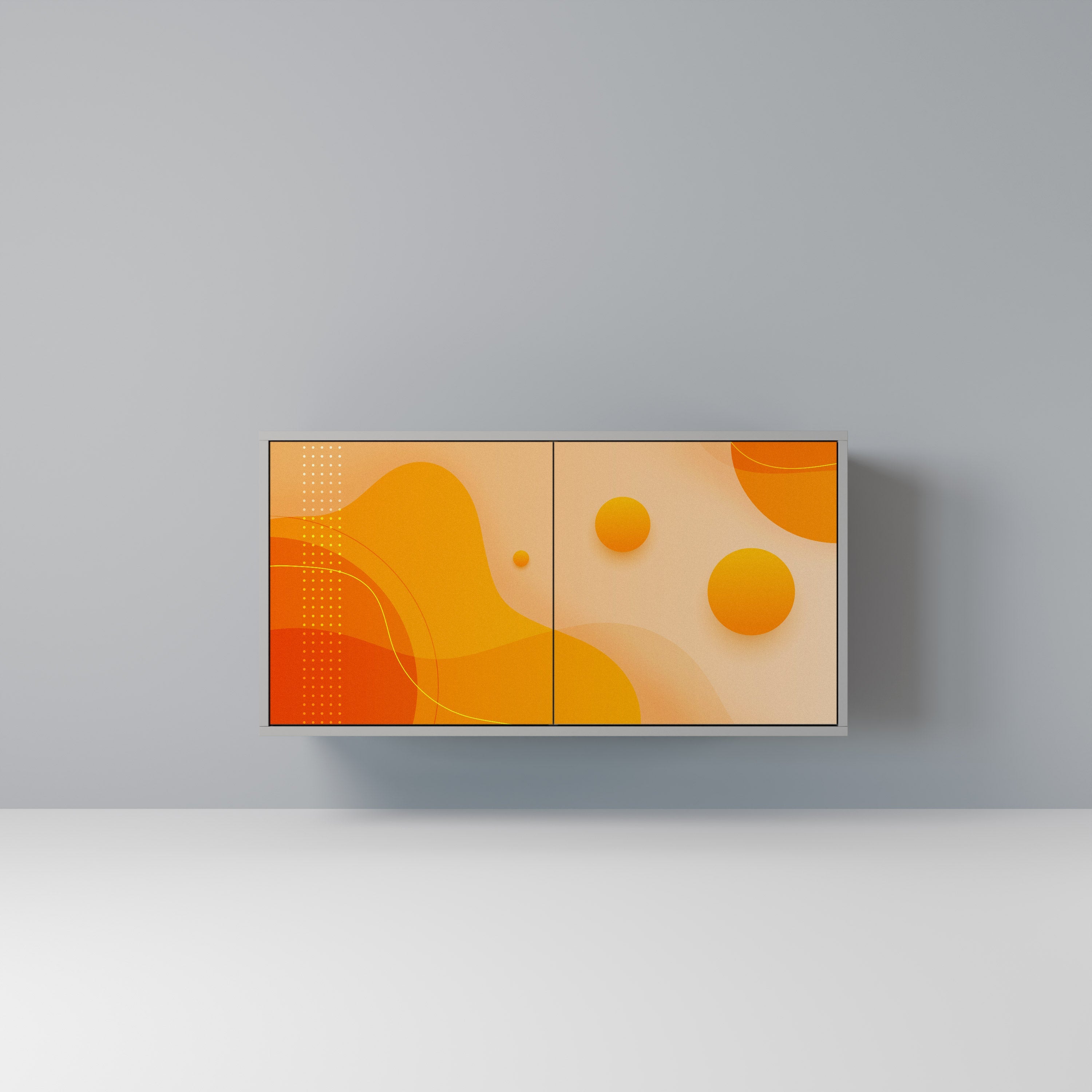 Buffet 2 portes ORANGE ARRANGEMENT en finition grise