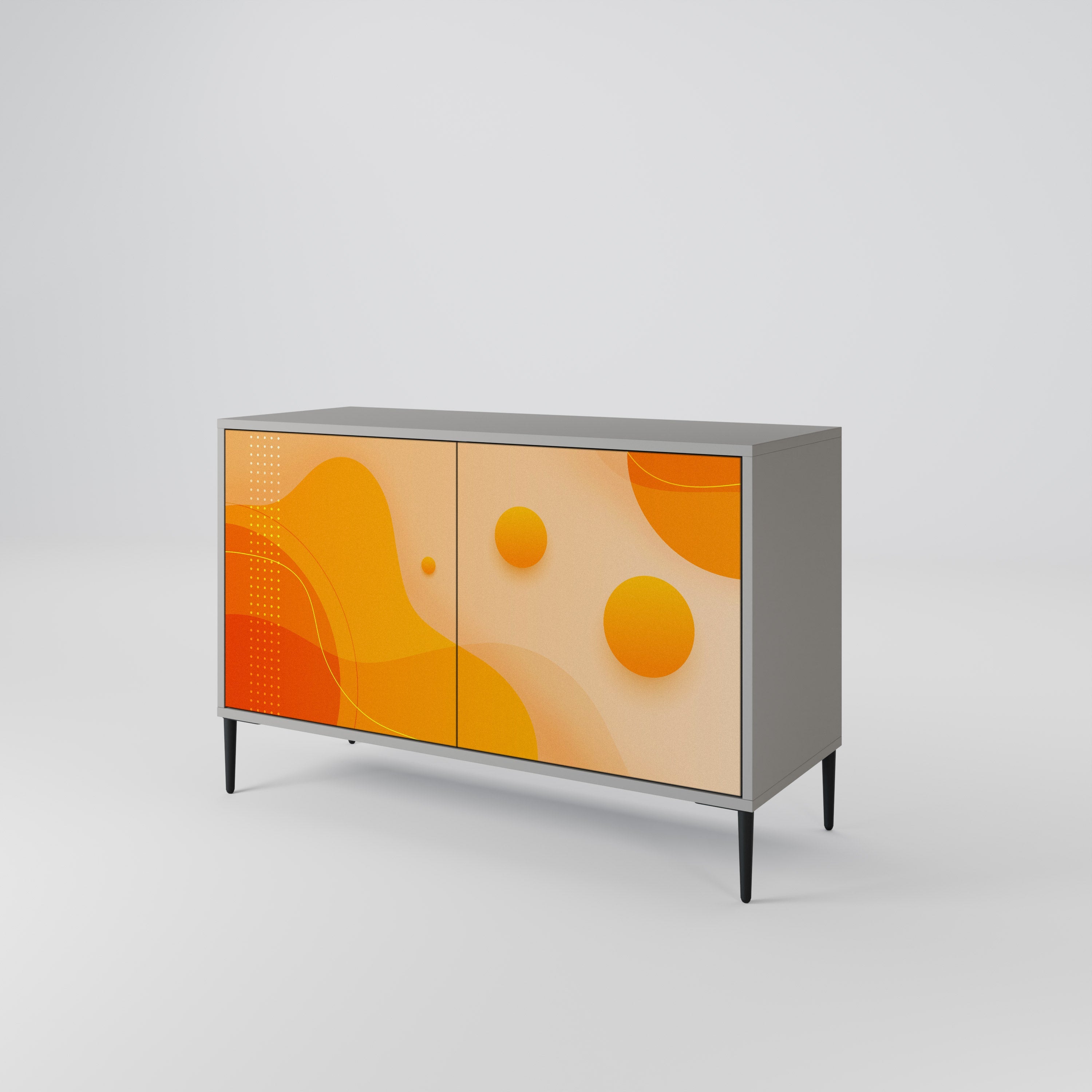 Buffet 2 portes ORANGE ARRANGEMENT en finition grise