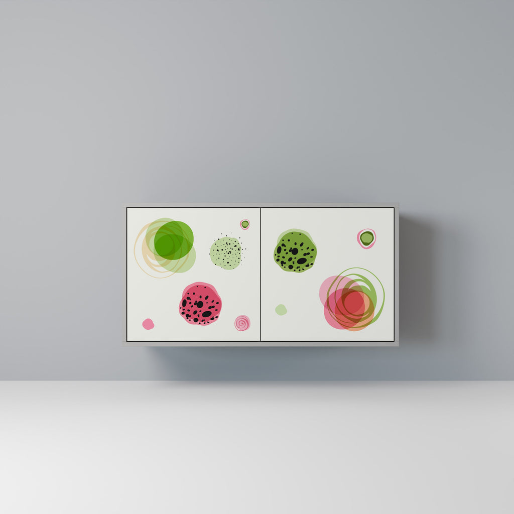 Buffet 2 portes COLORFUL COSMOS finition grise