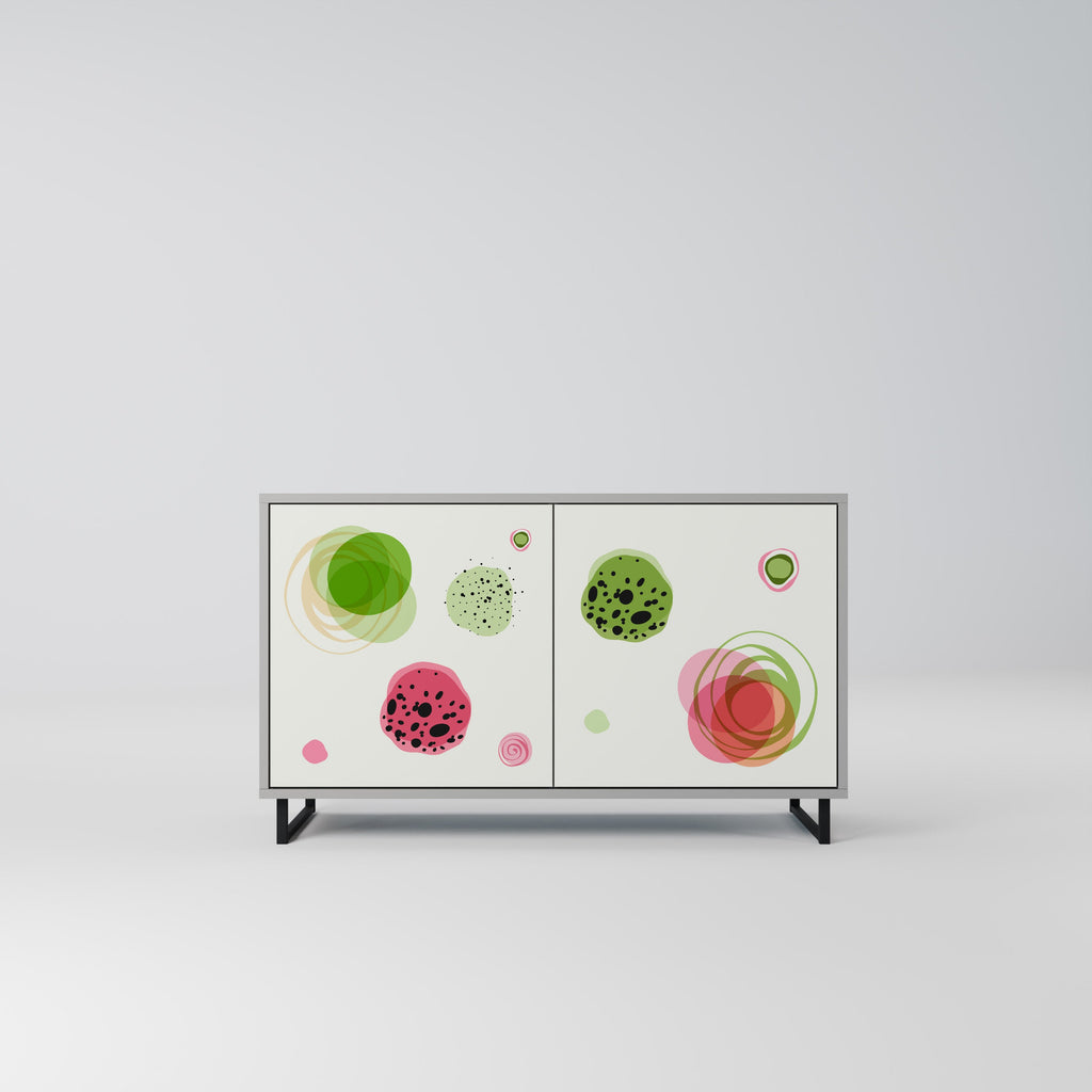 Buffet 2 portes COLORFUL COSMOS finition grise