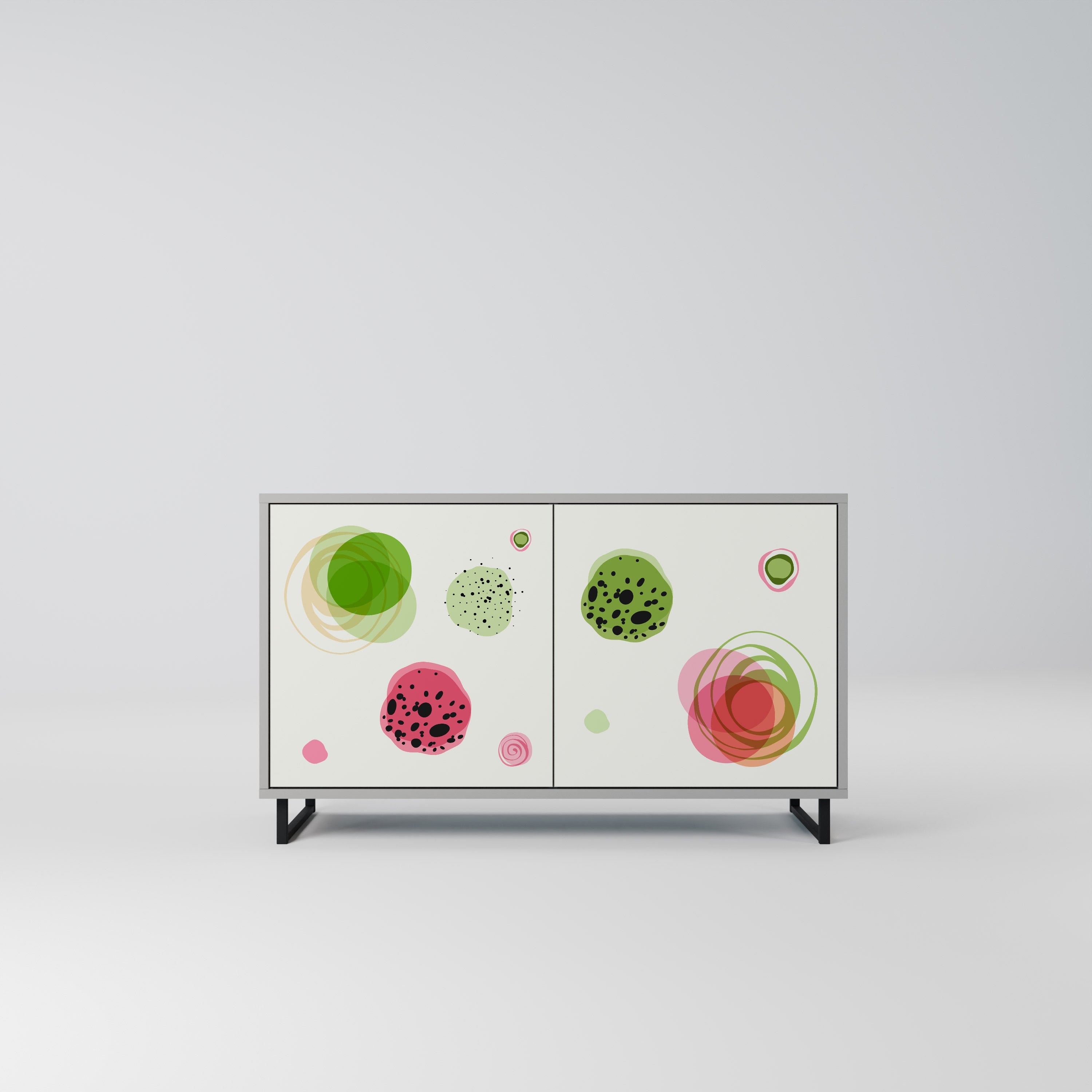 Buffet 2 portes COLORFUL COSMOS finition grise