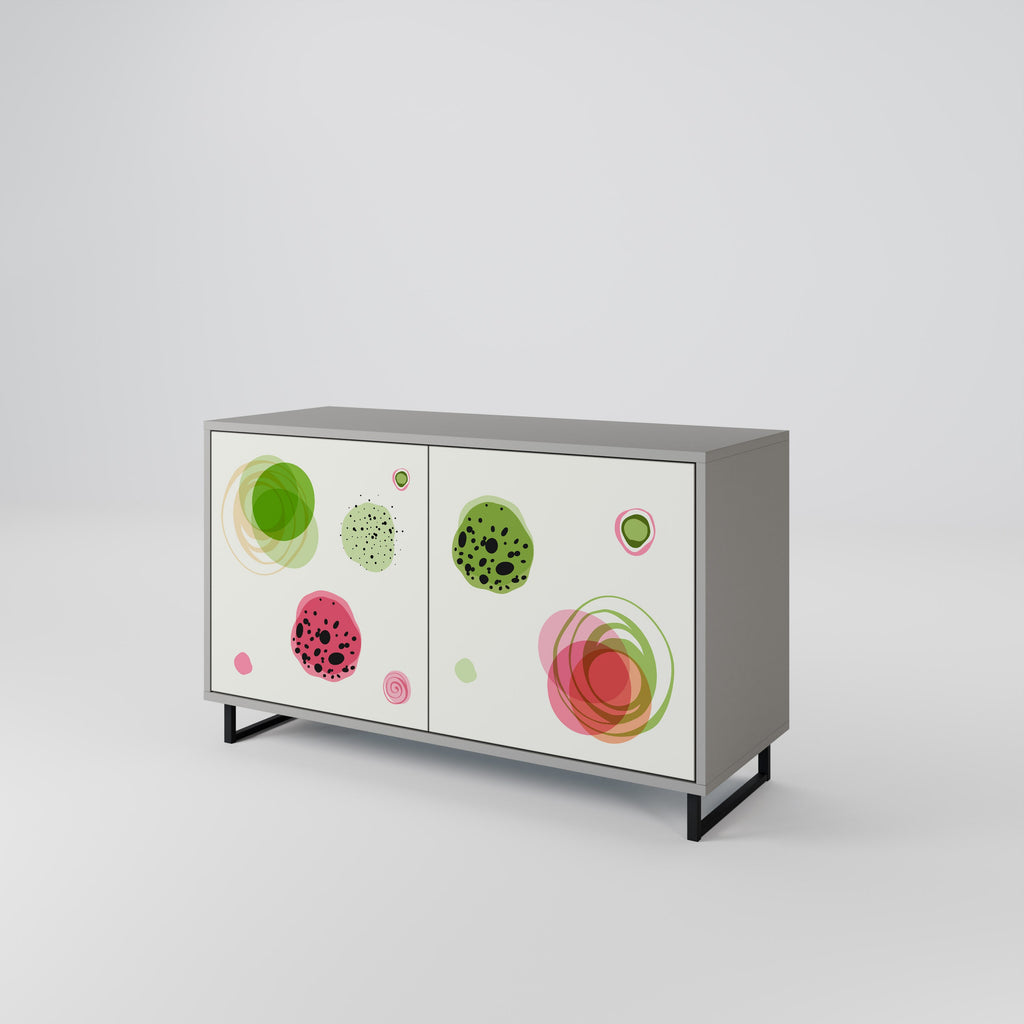 Buffet 2 portes COLORFUL COSMOS finition grise