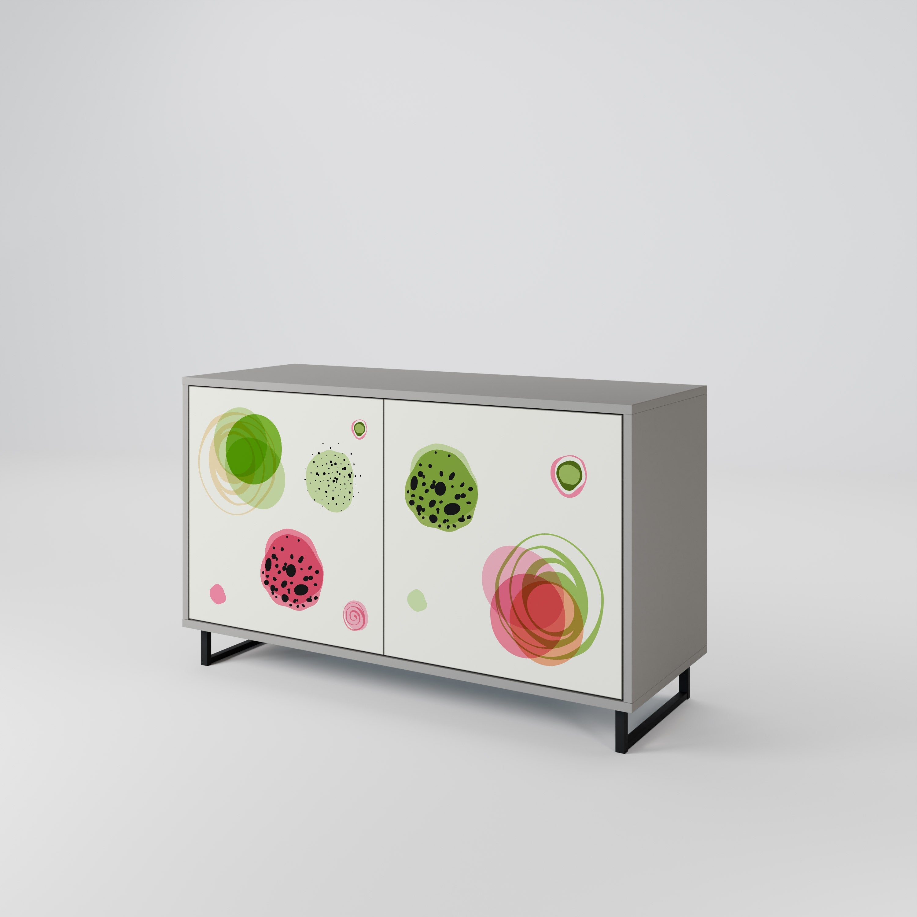 Buffet 2 portes COLORFUL COSMOS finition grise