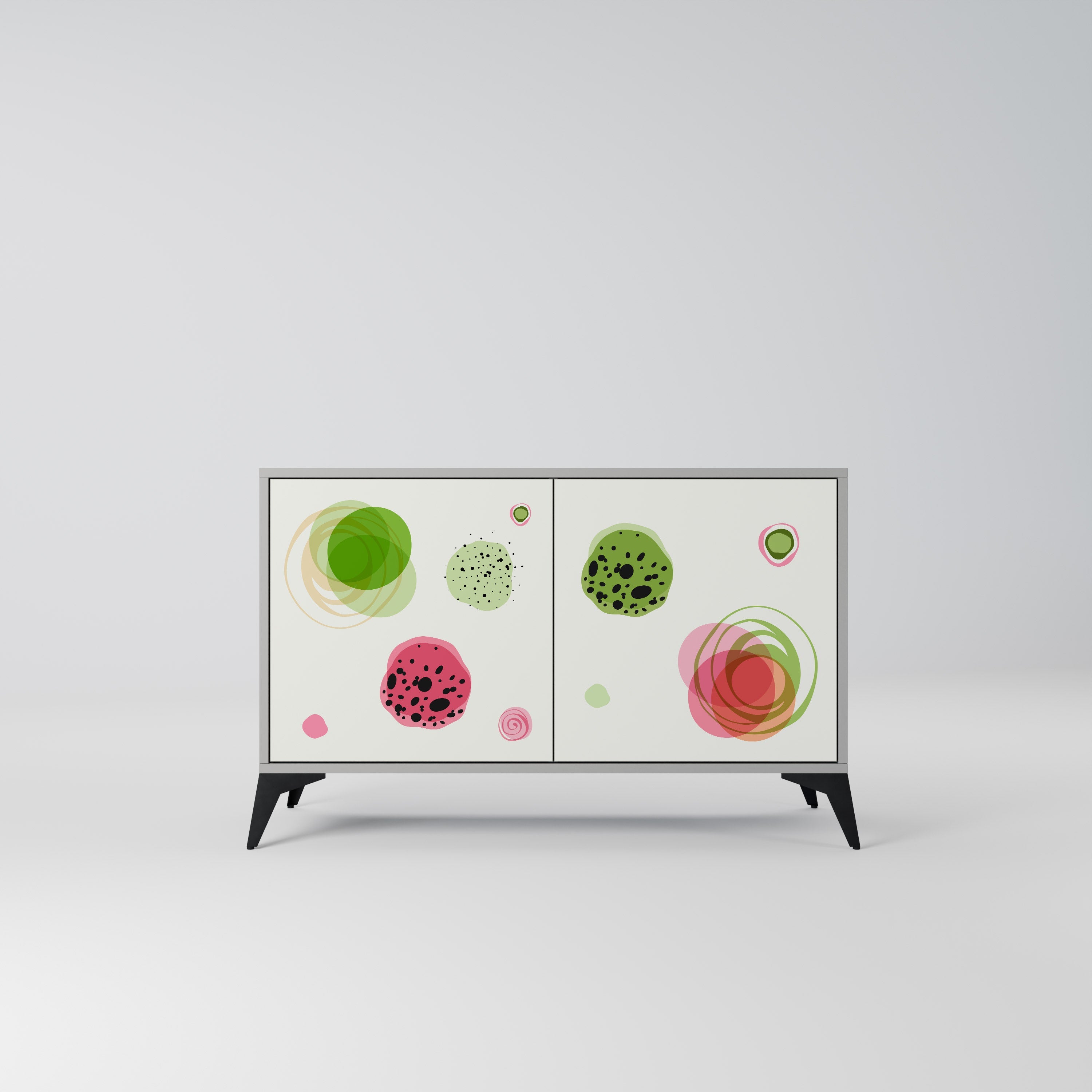 Buffet 2 portes COLORFUL COSMOS finition grise