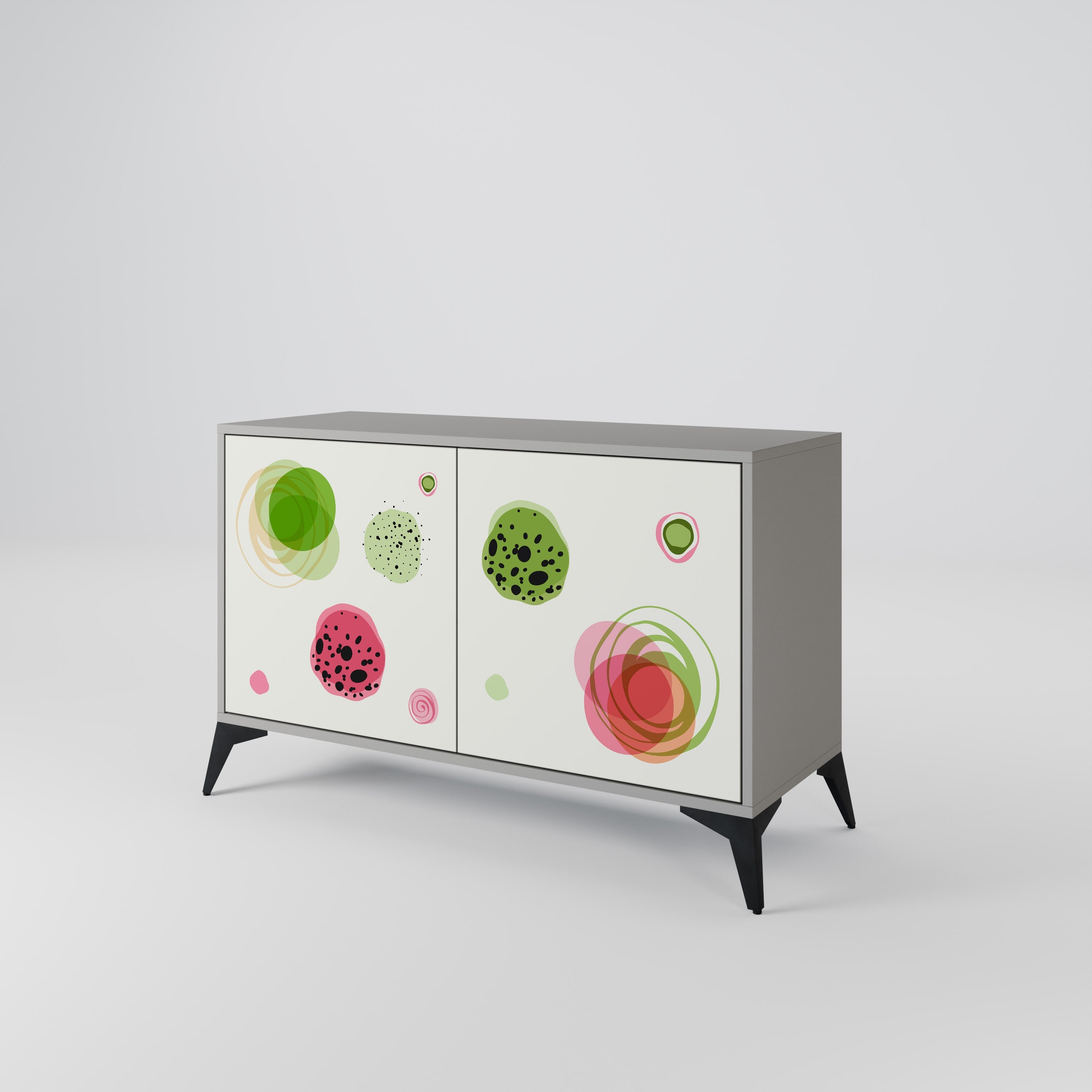 Buffet 2 portes COLORFUL COSMOS finition grise