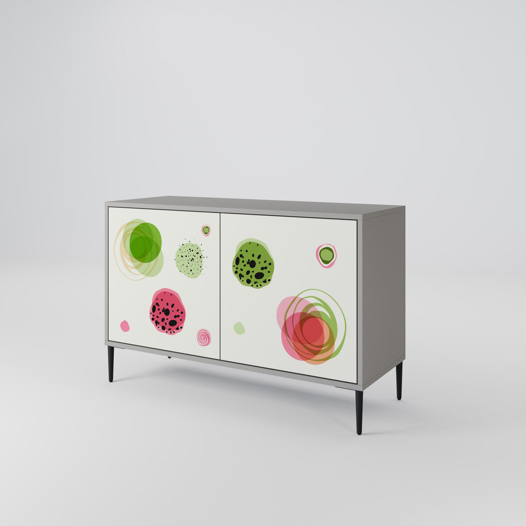 Buffet 2 portes COLORFUL COSMOS finition grise