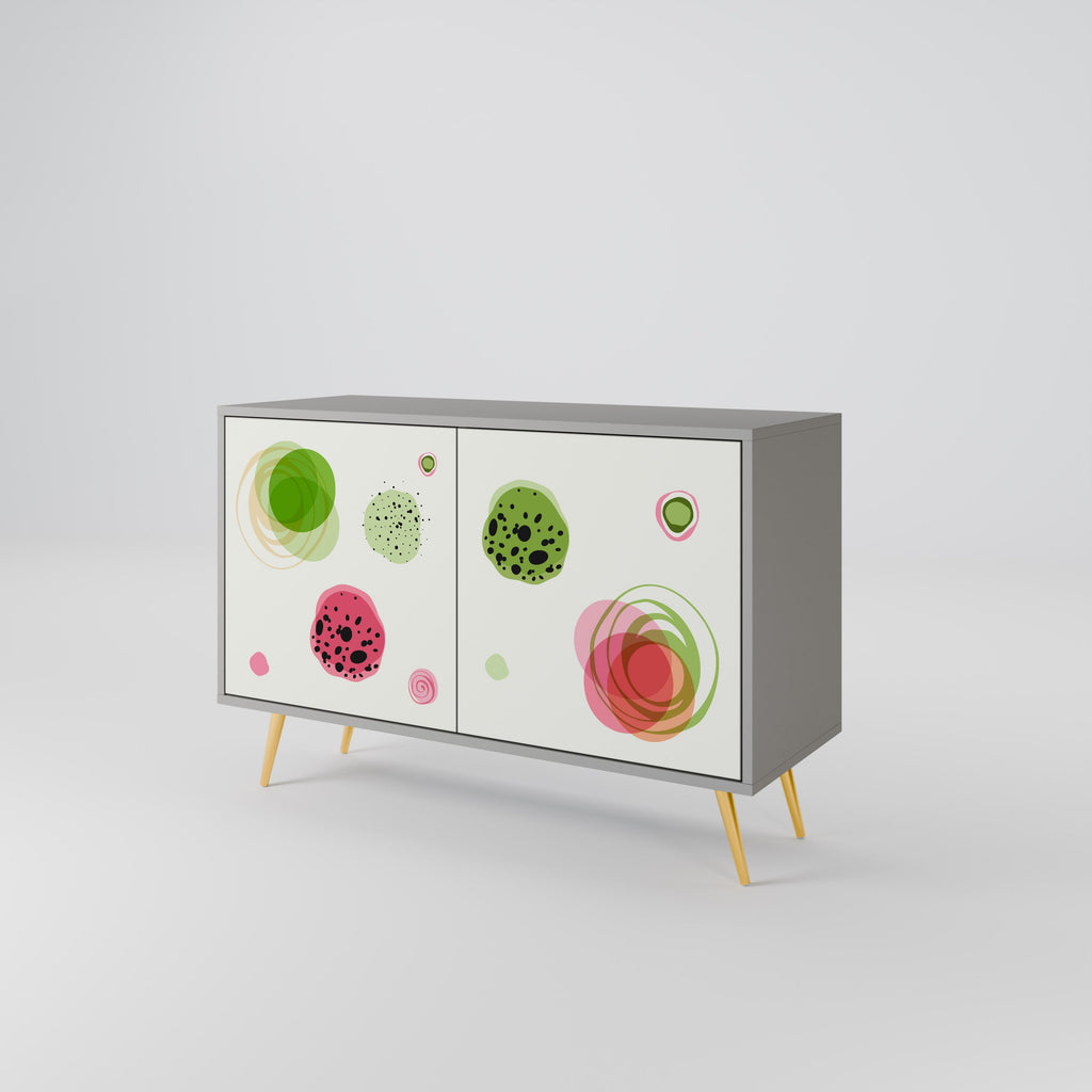Buffet 2 portes COLORFUL COSMOS finition grise