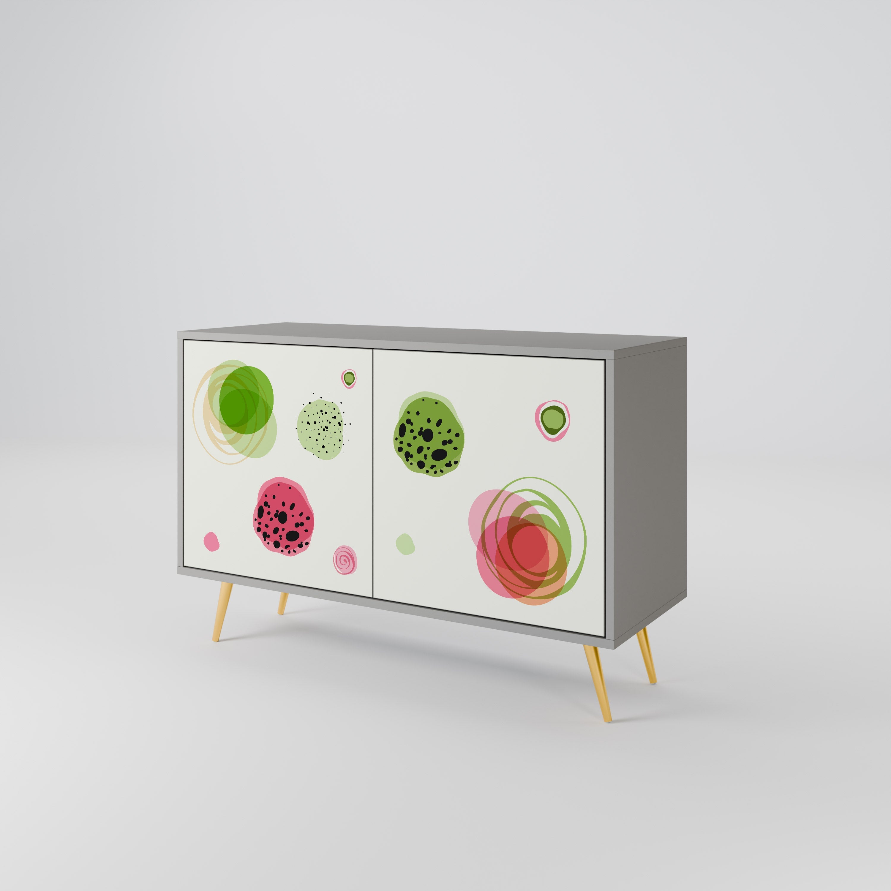 Buffet 2 portes COLORFUL COSMOS finition grise