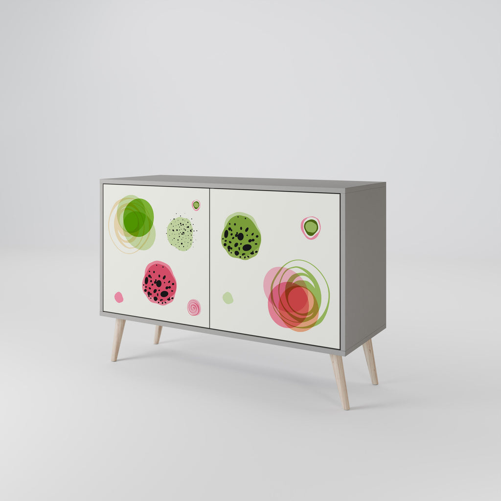Buffet 2 portes COLORFUL COSMOS finition grise