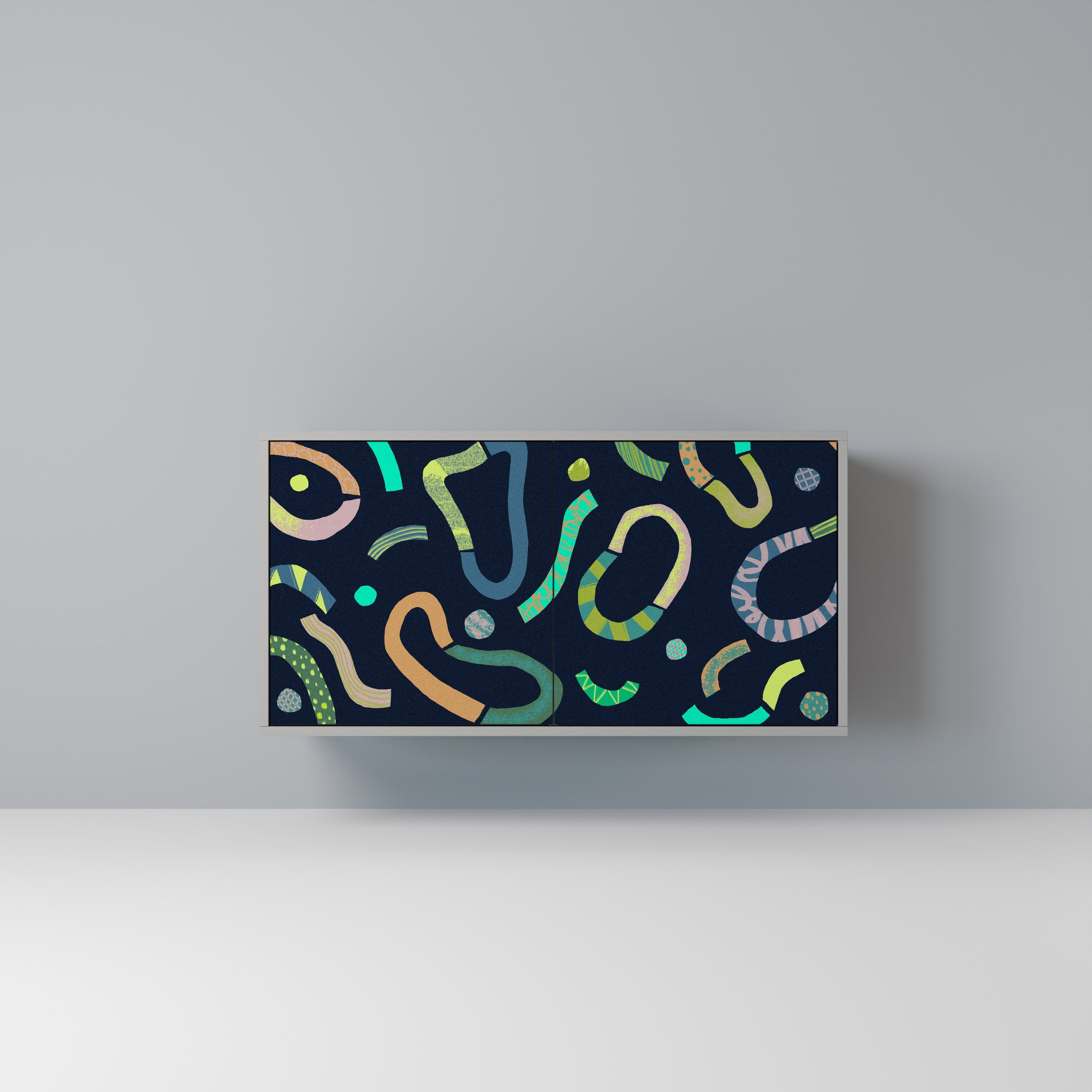 Buffet 2 portes CONTRAST DANCE finition grise